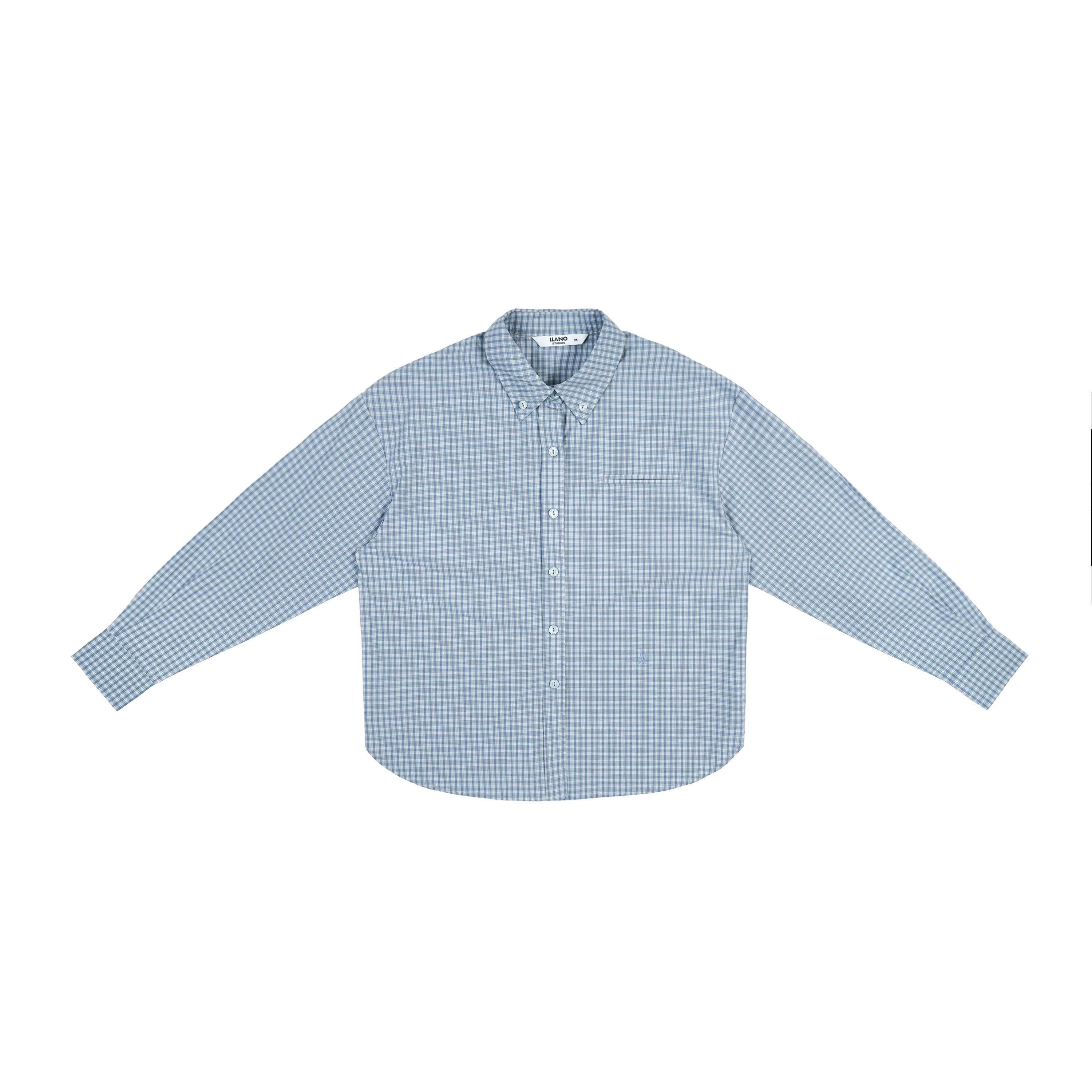 Blue Gingham Oversized Shirt - Image 5