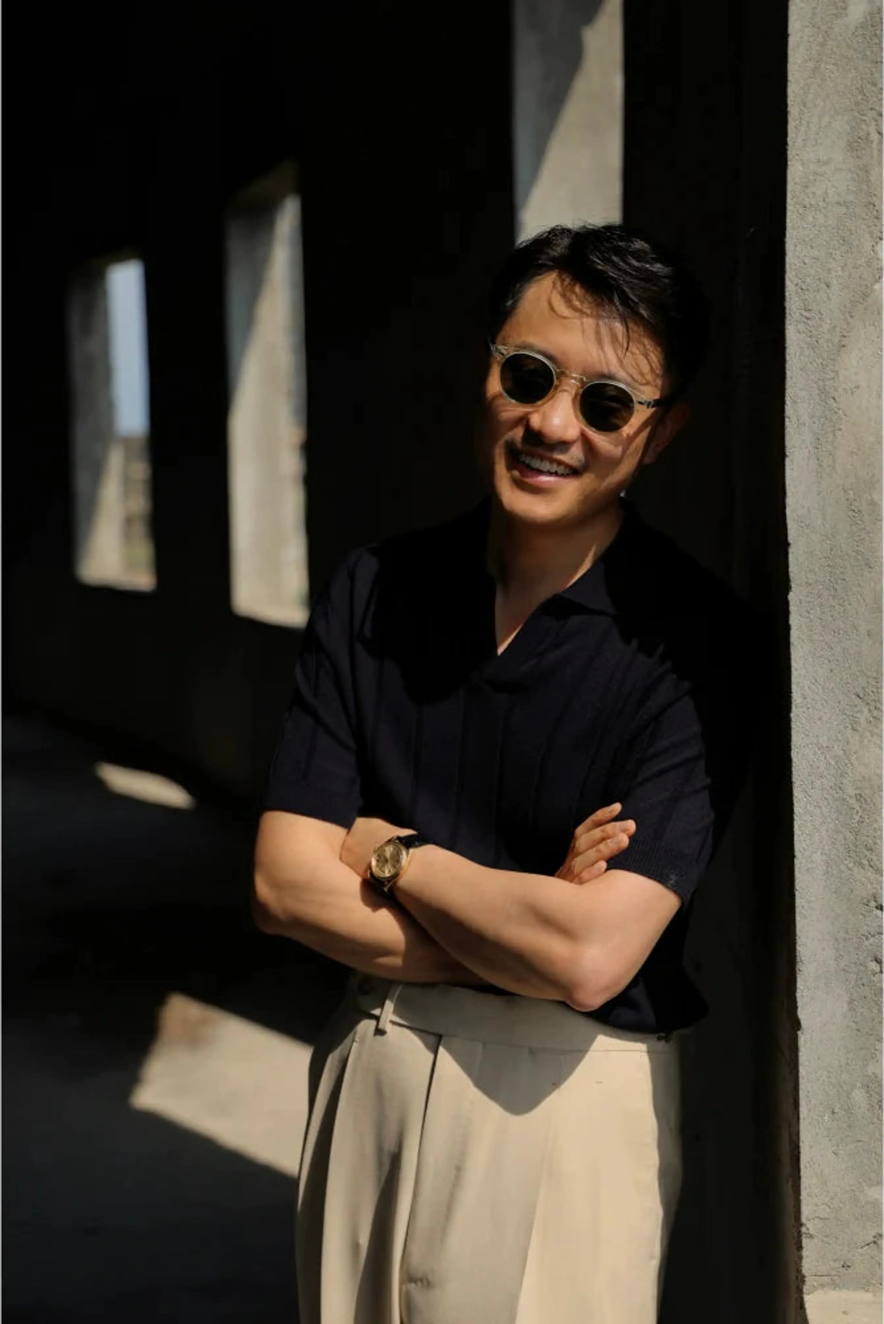 Blue Nocturne Silk-Cashmere Polo Shirt - Image 5