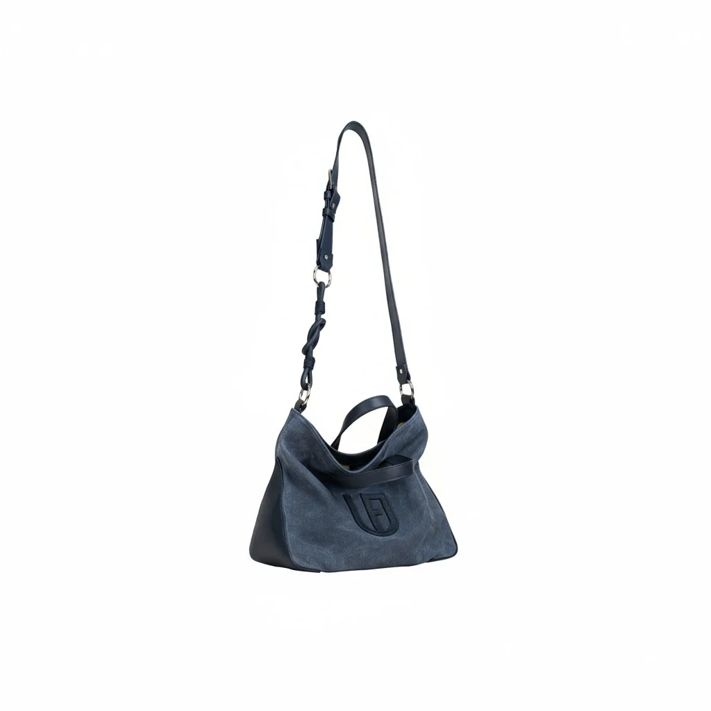 Blue Suede & Denim Tote - Image 14