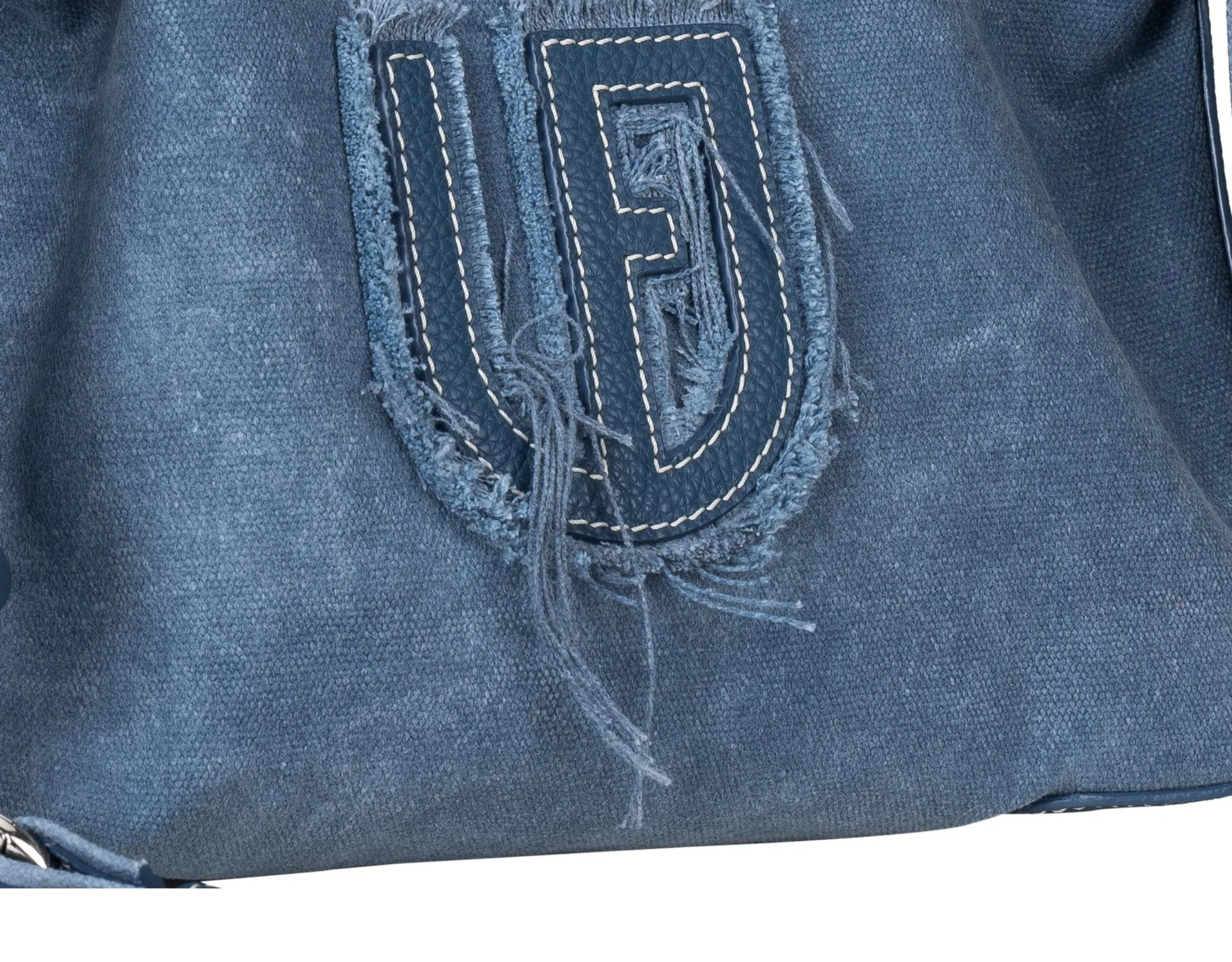 Blue Suede & Denim Tote - Image 7