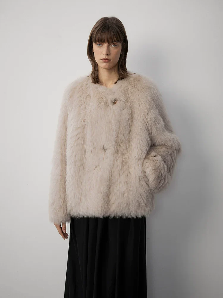Blush Fox Fur Jacket - Image 2