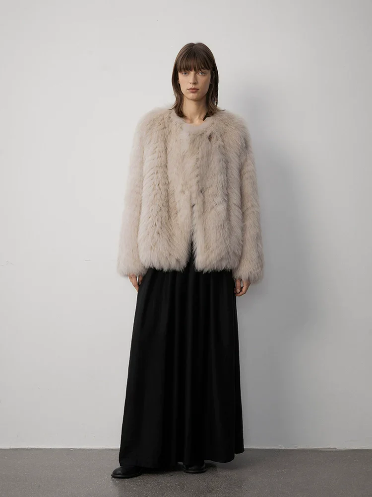 Blush Fox Fur Jacket - Image 3