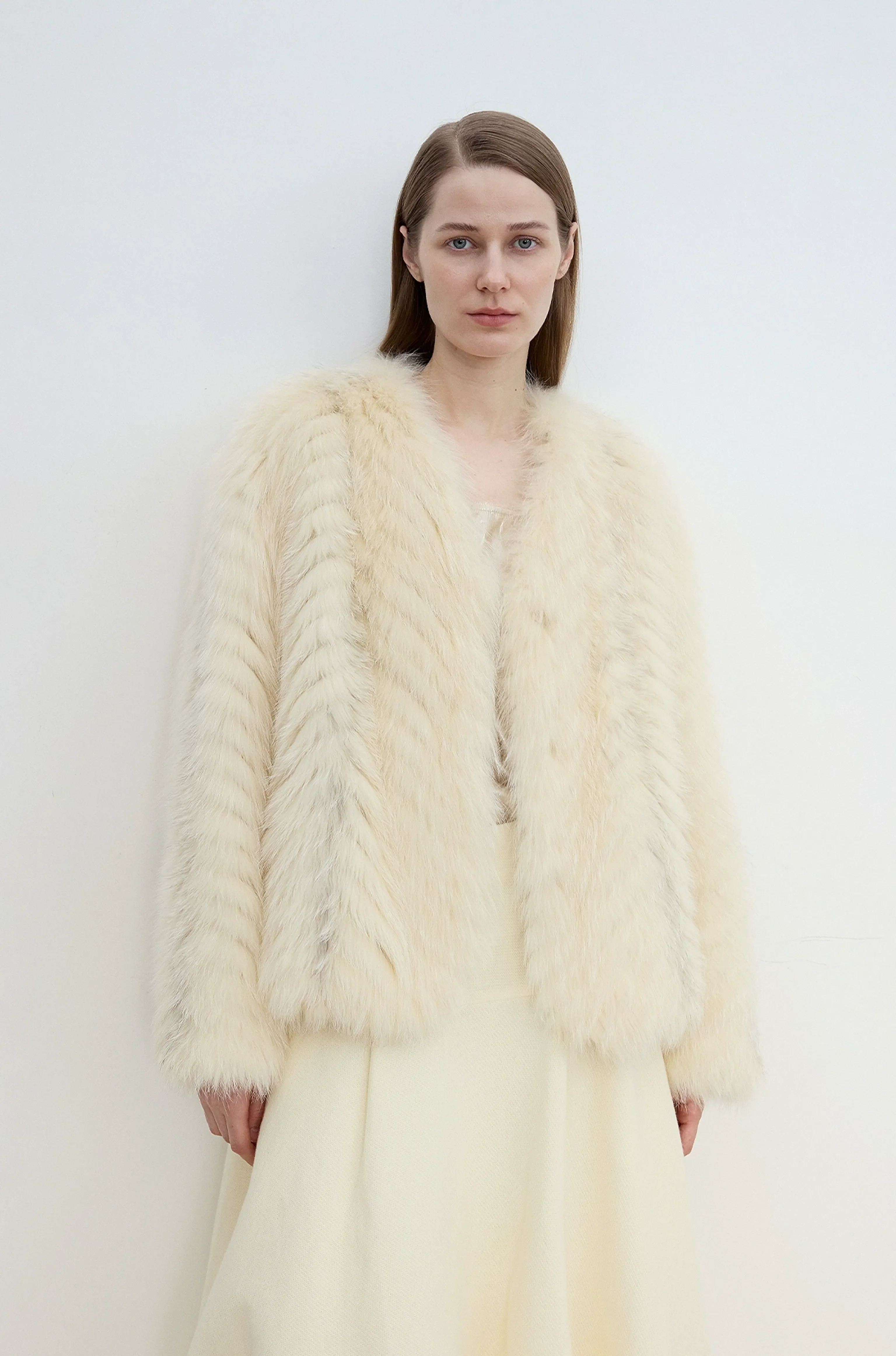 Blush Fox Fur Jacket - Image 6