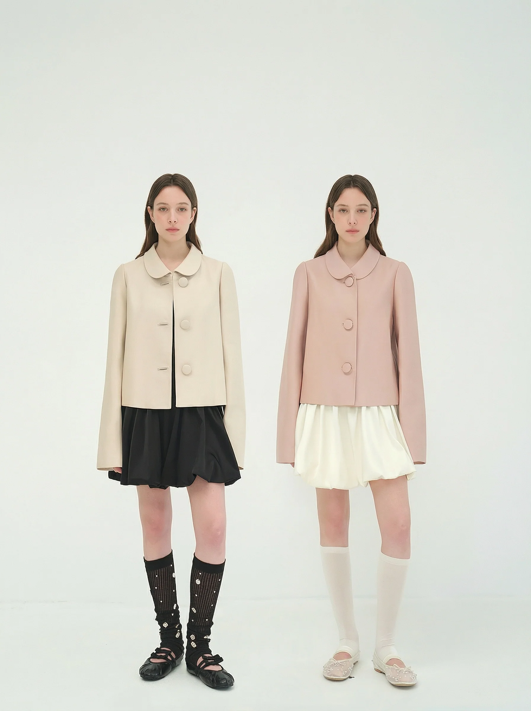 Blush Sheepskin Peter Pan Collar Jacket - Image 2