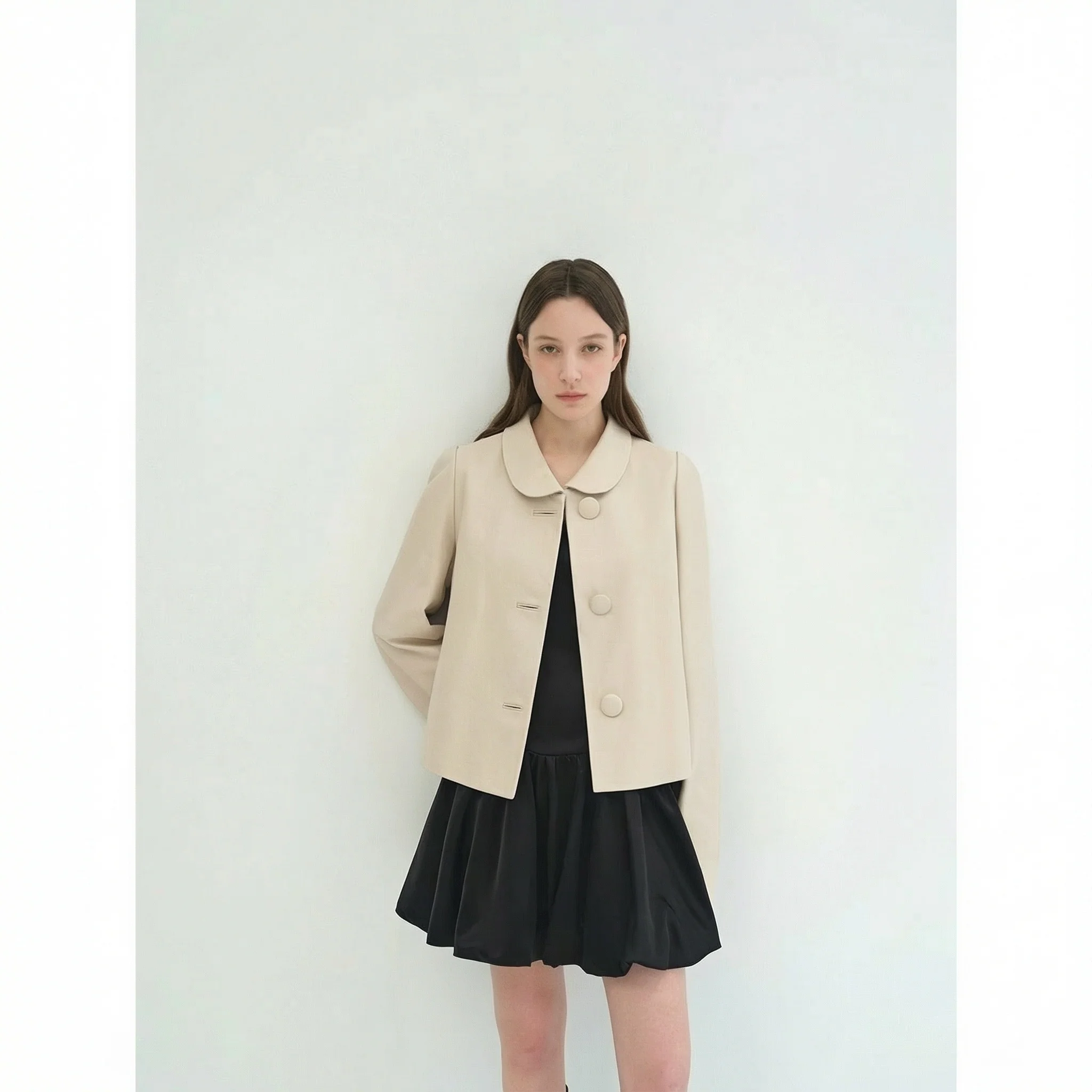 Blush Sheepskin Peter Pan Collar Jacket - Image 4
