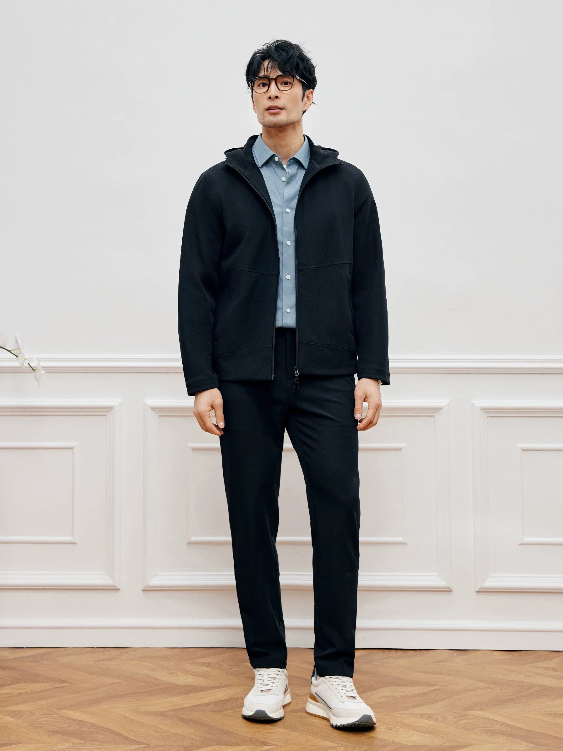 Bonded Twill Hooded Zip Jacket - Image 4