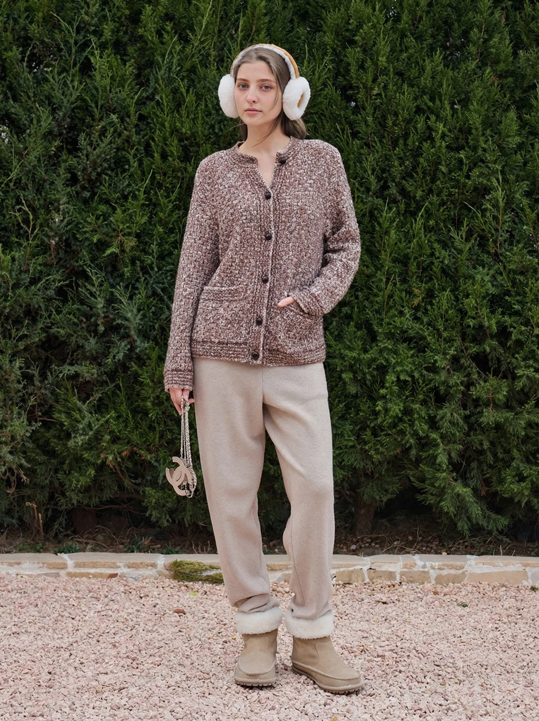 Bouclé Knit Cardigan - Image 4