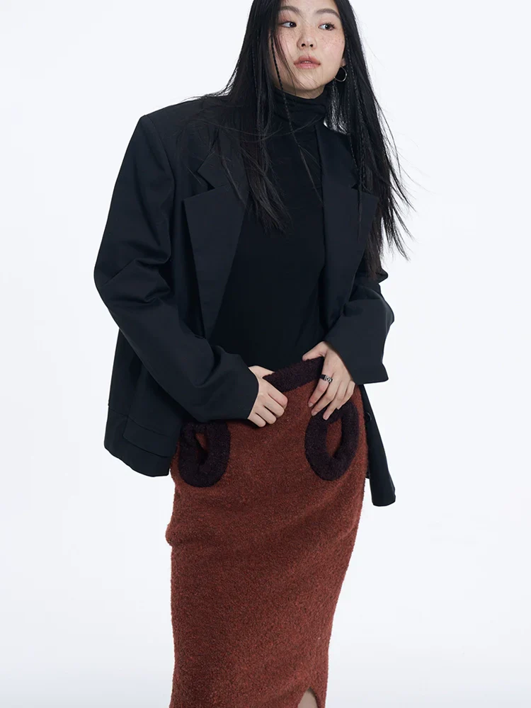 Bouclé Pencil Midi Skirt - Image 2