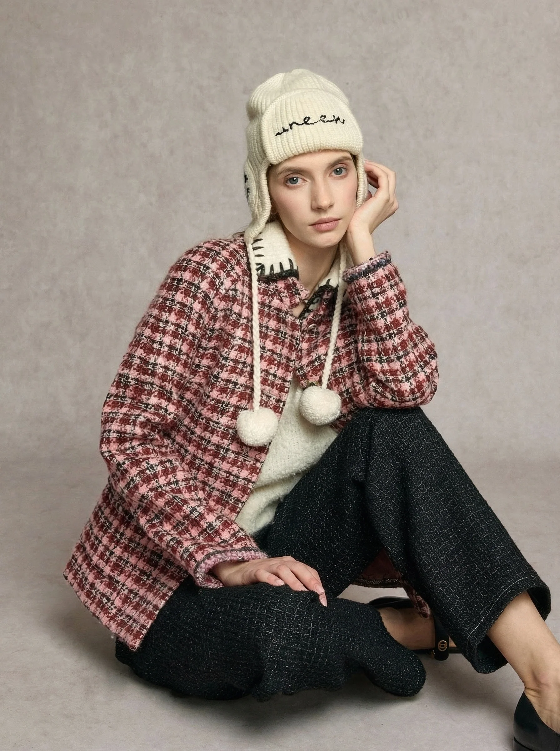 Bouclé Plaid Jacket