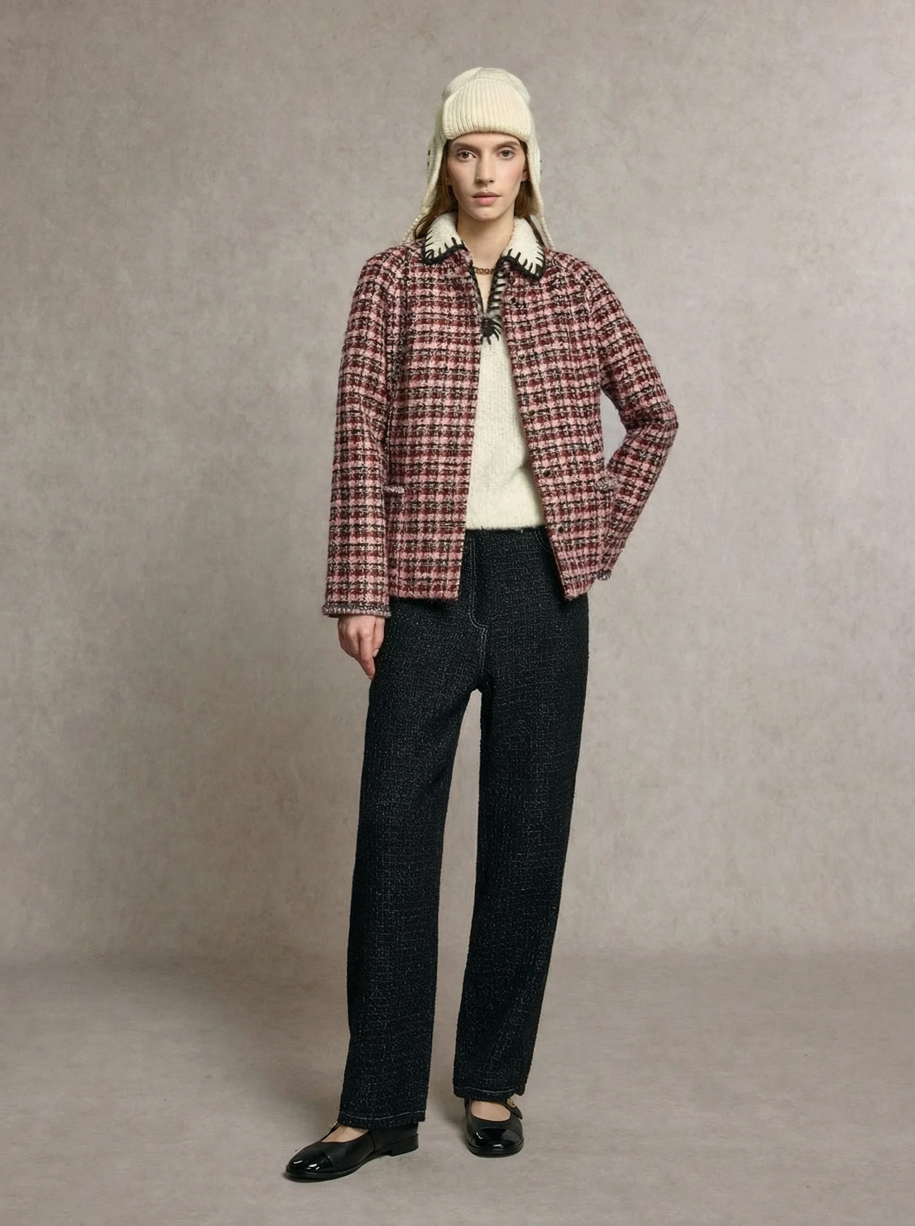 Bouclé Plaid Jacket - Image 4