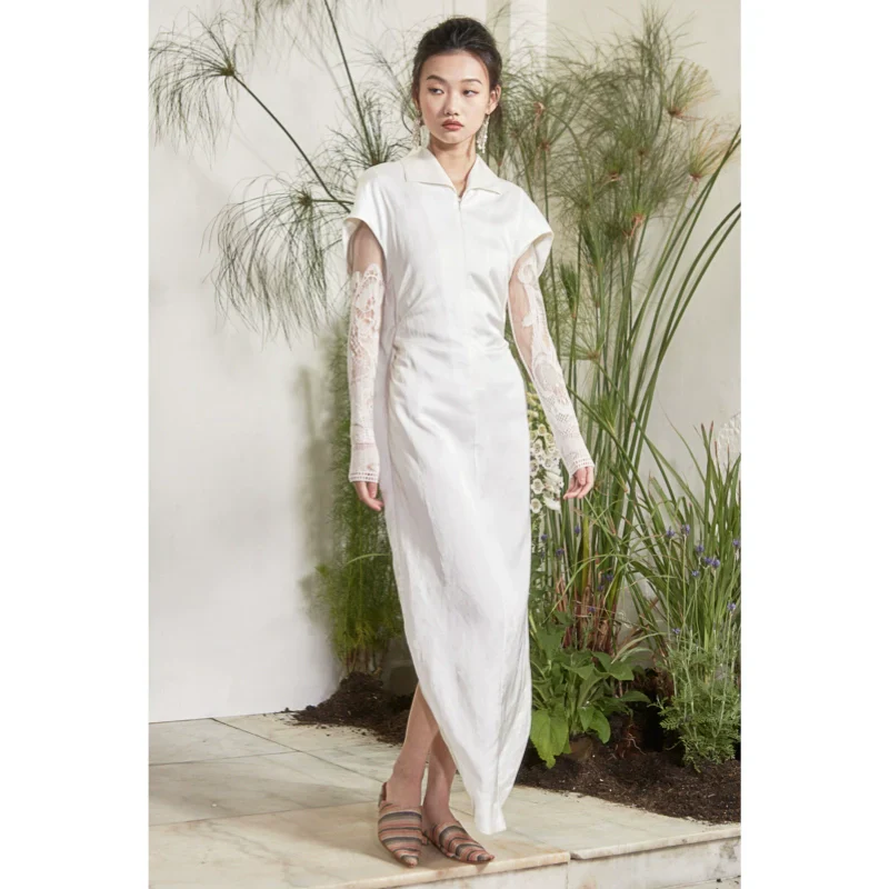 Boundless White Lace Elegance Dress - Image 2