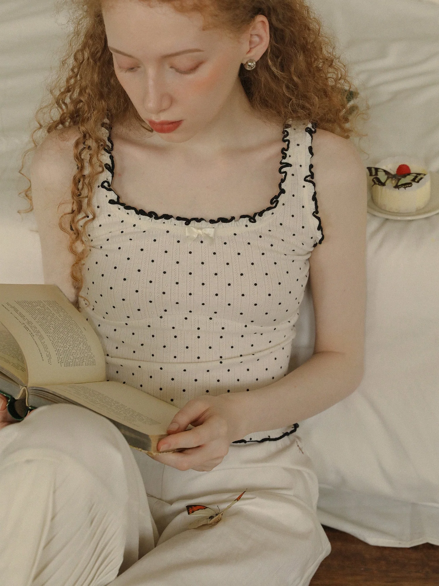 Bowknot Polka Dot Vest - Image 2