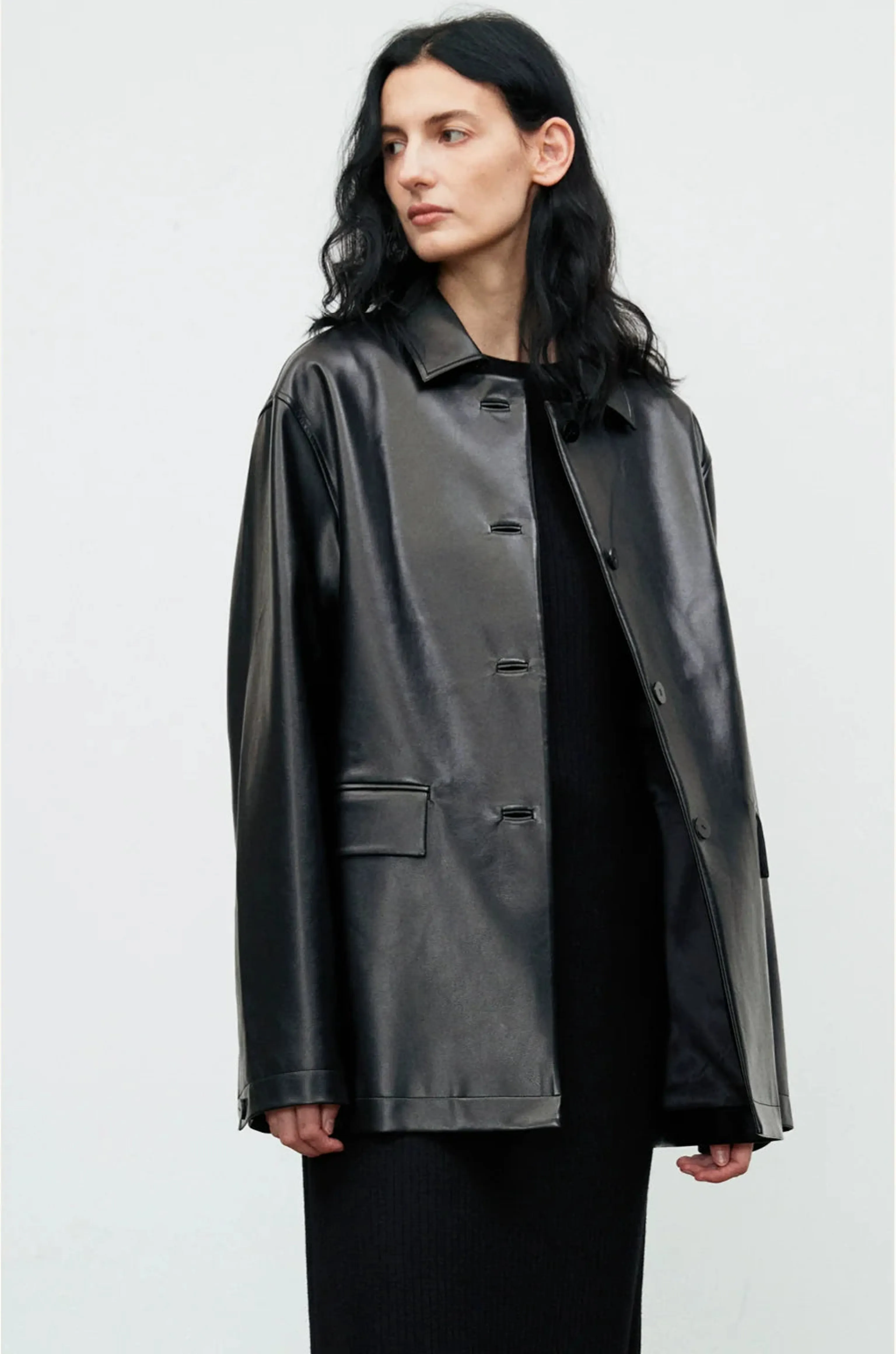 Boxy Faux Leather Jacket - Image 5