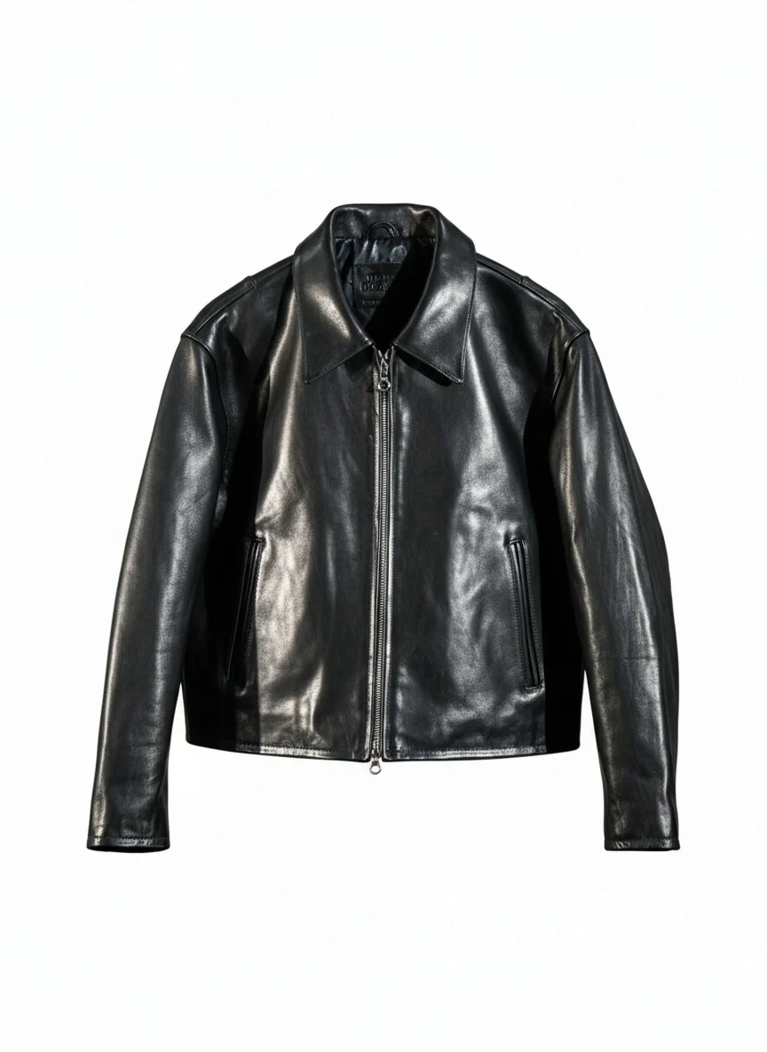 Boxy Leather Zip Jacket