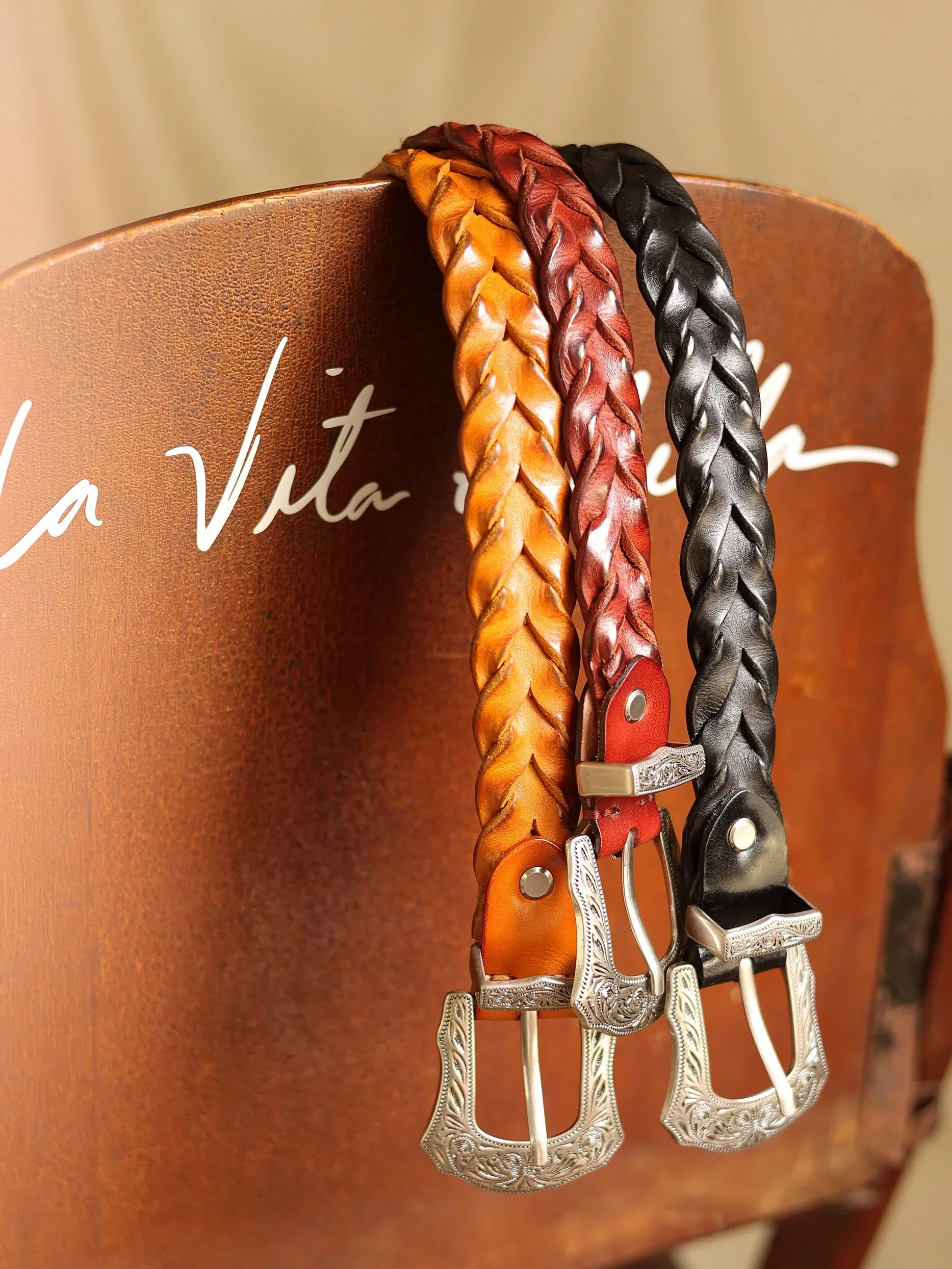 Braided Cowhide Western Belt - Image 2