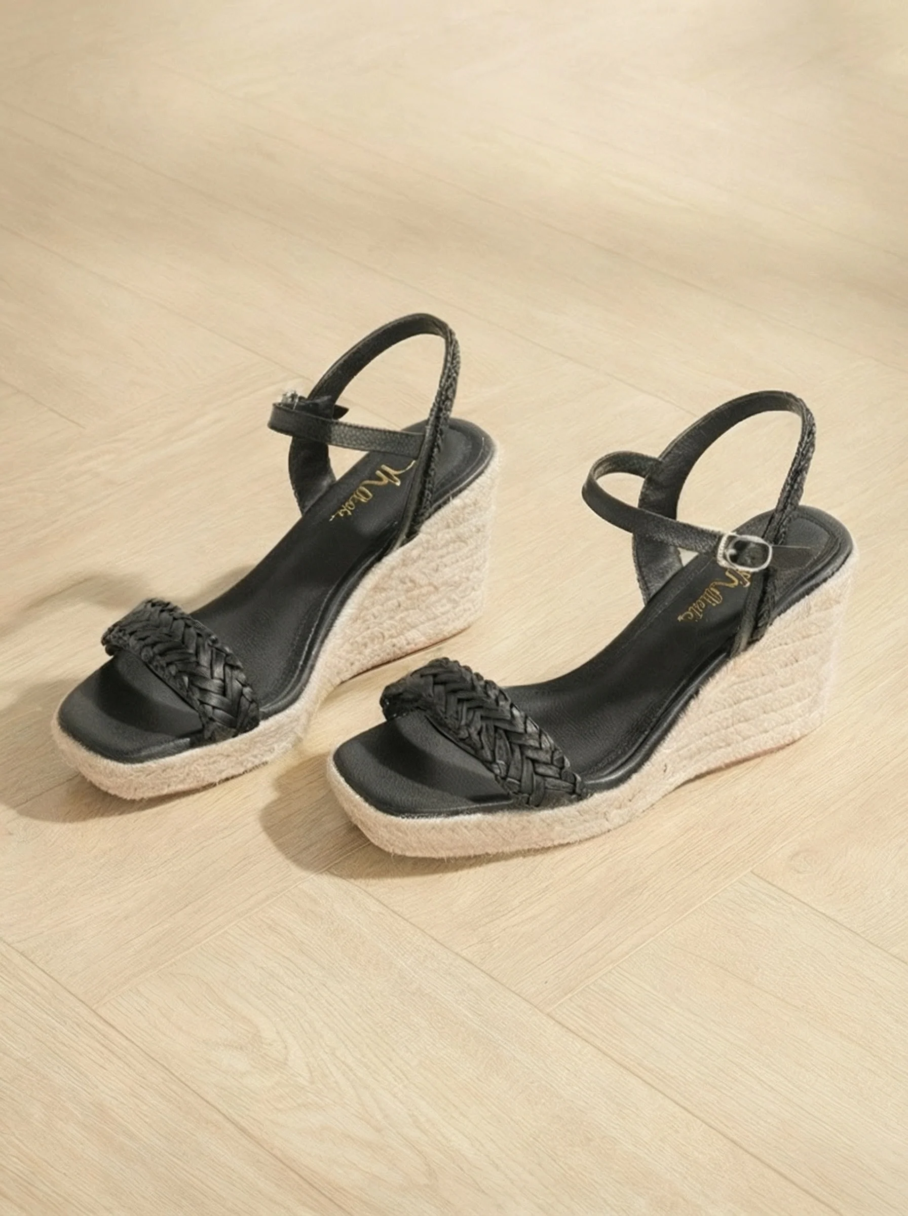 Braided Espadrille Wedge Sandals