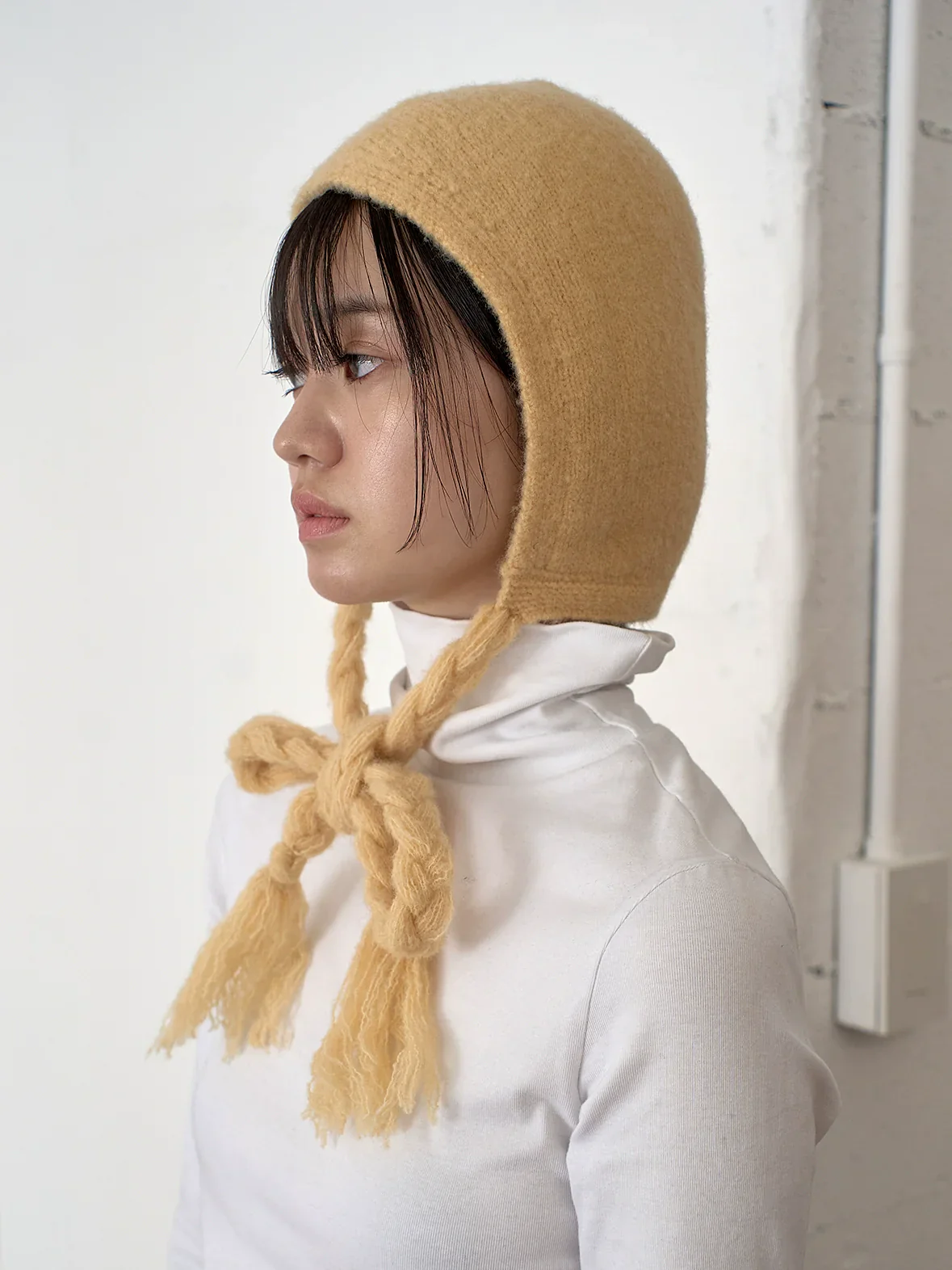 Braided Plush Bonnet Hat