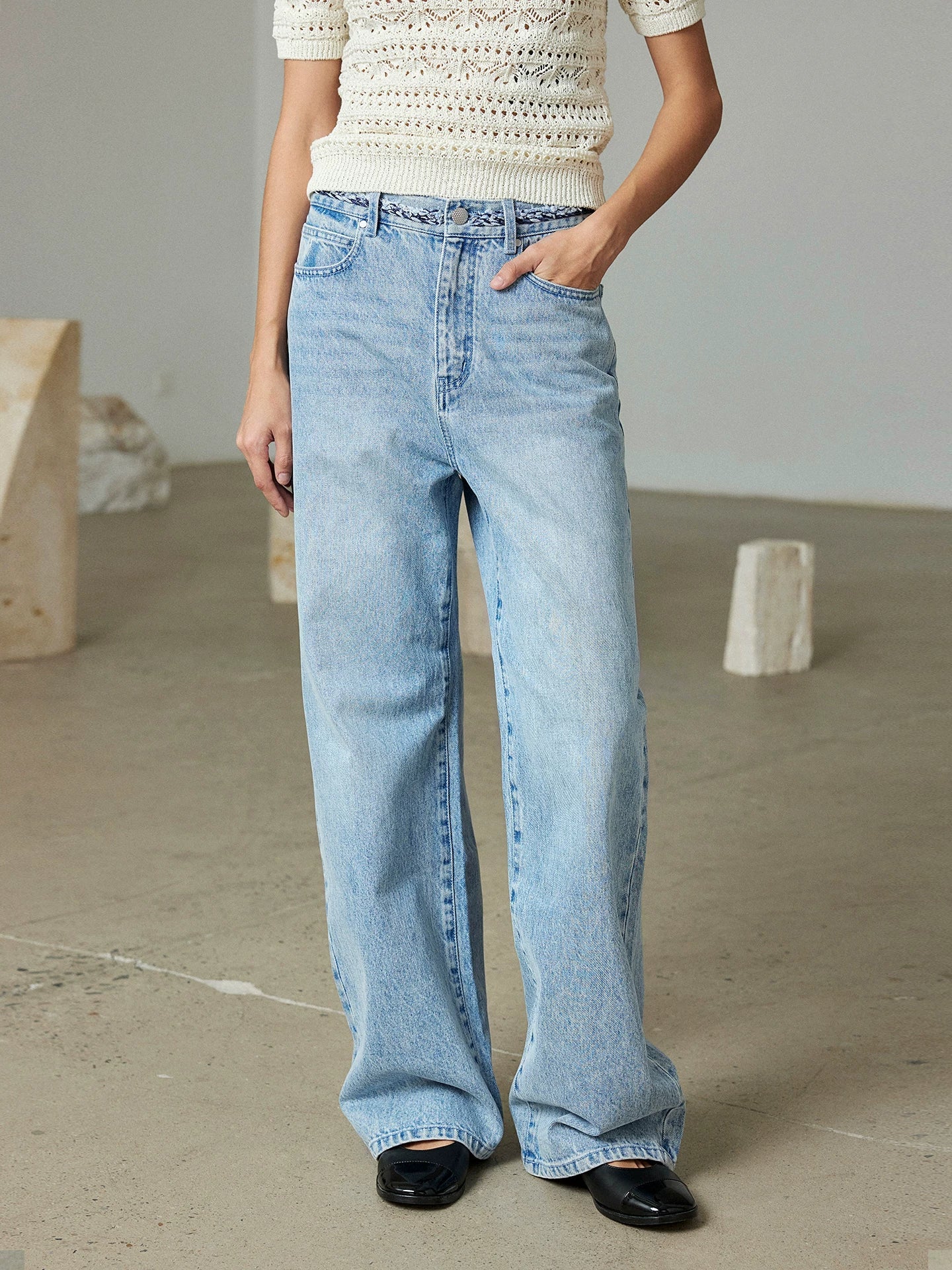 Braided Waist Jeans