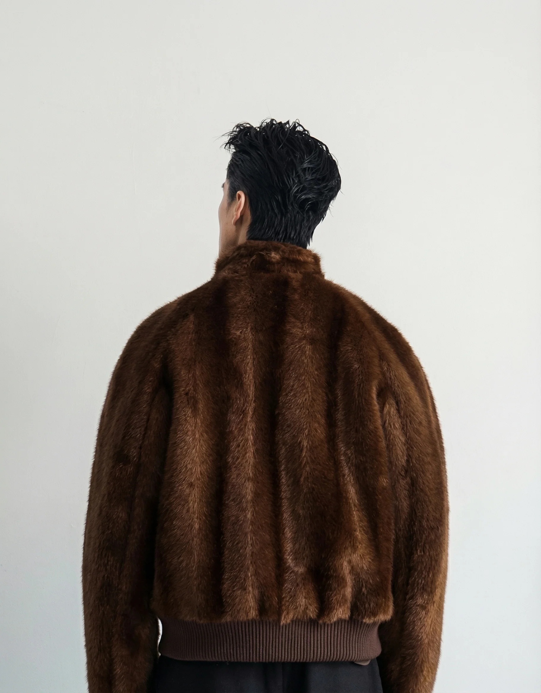 Brown Faux-Fur Stand-Collar Jacket - Image 6