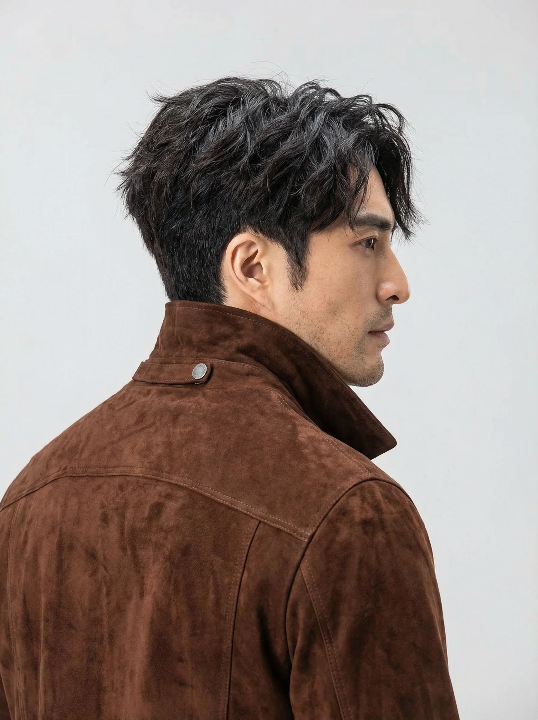 Brown Lamb Suede Trucker Jacket - Image 8