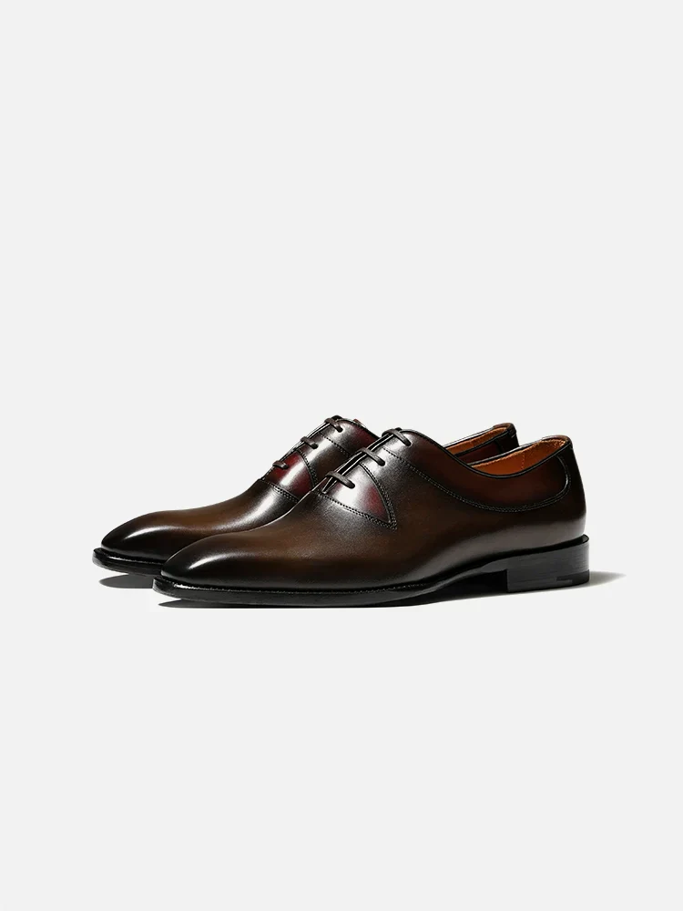 Brown Patina Oxford Shoes