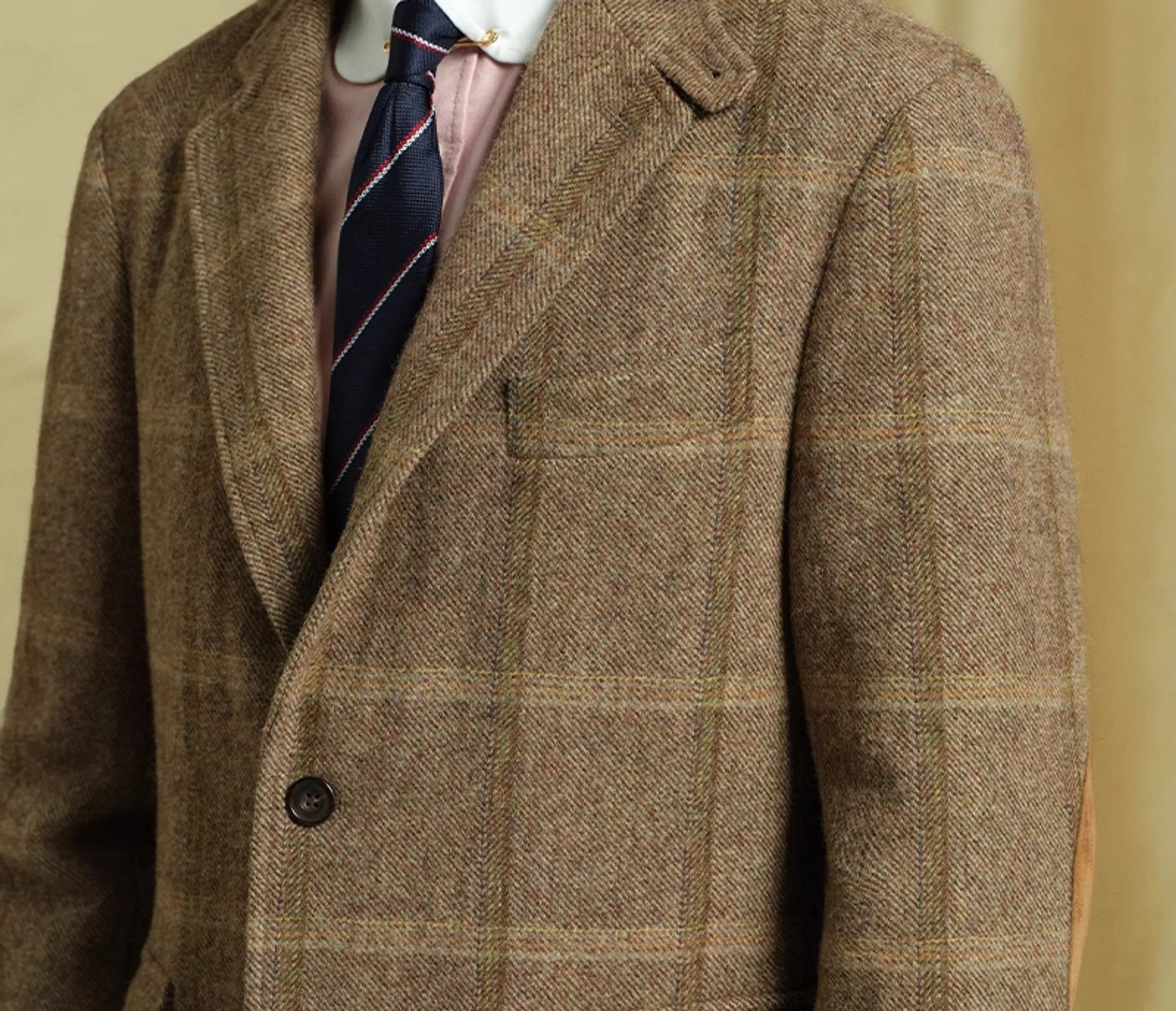 Brown Plaid Wool Blazer - Image 6