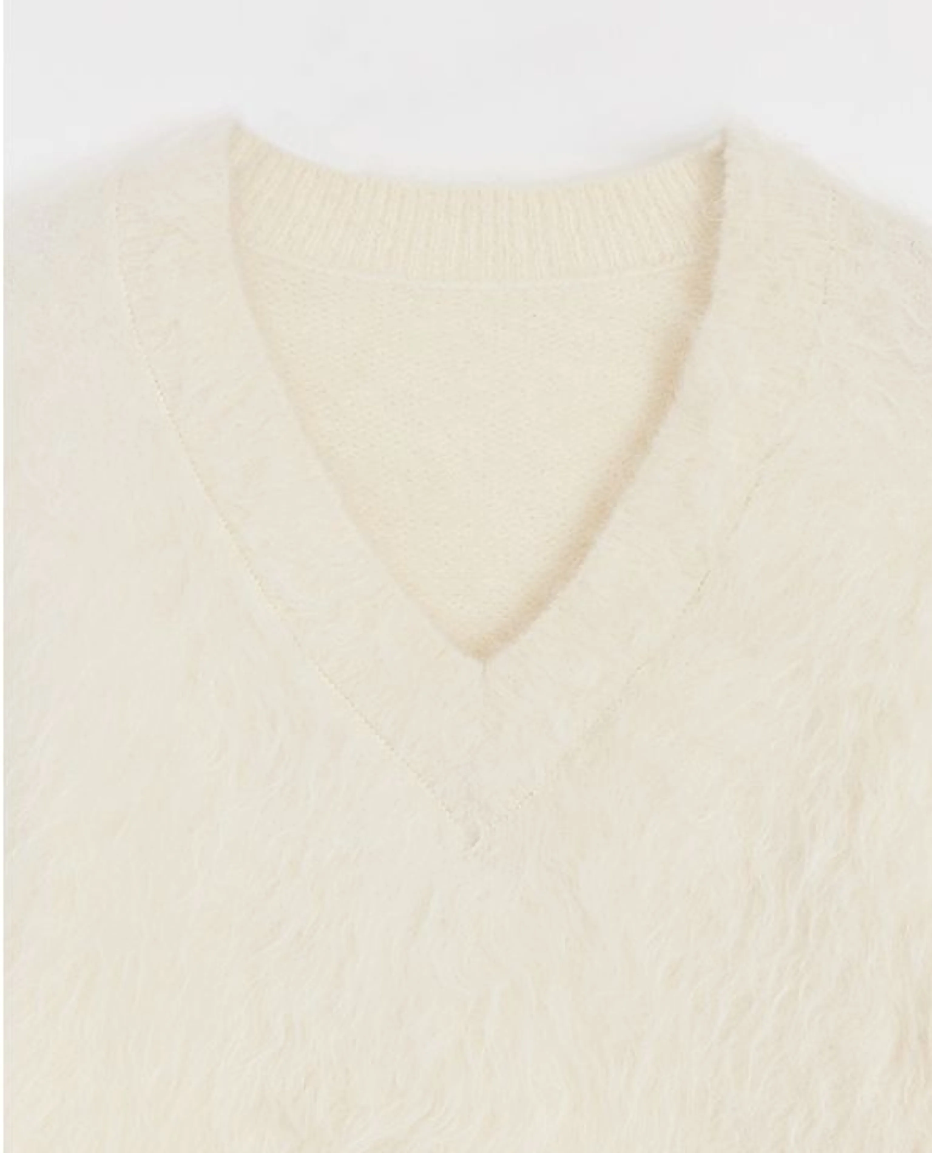 Brushed Alpaca V-Neck Pullover - Image 2