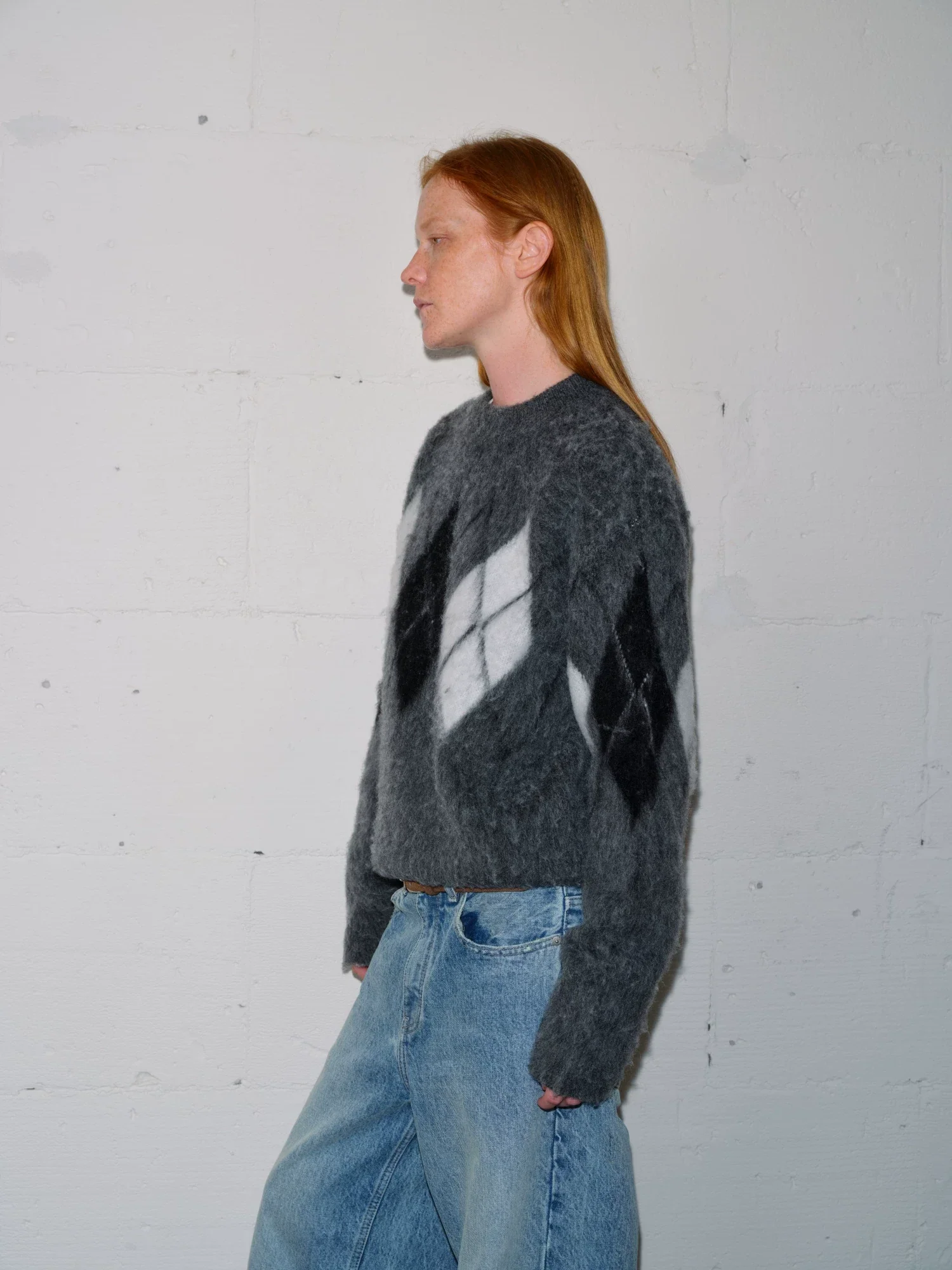 Brushed Argyle Wool-Blend Crewneck - Image 2