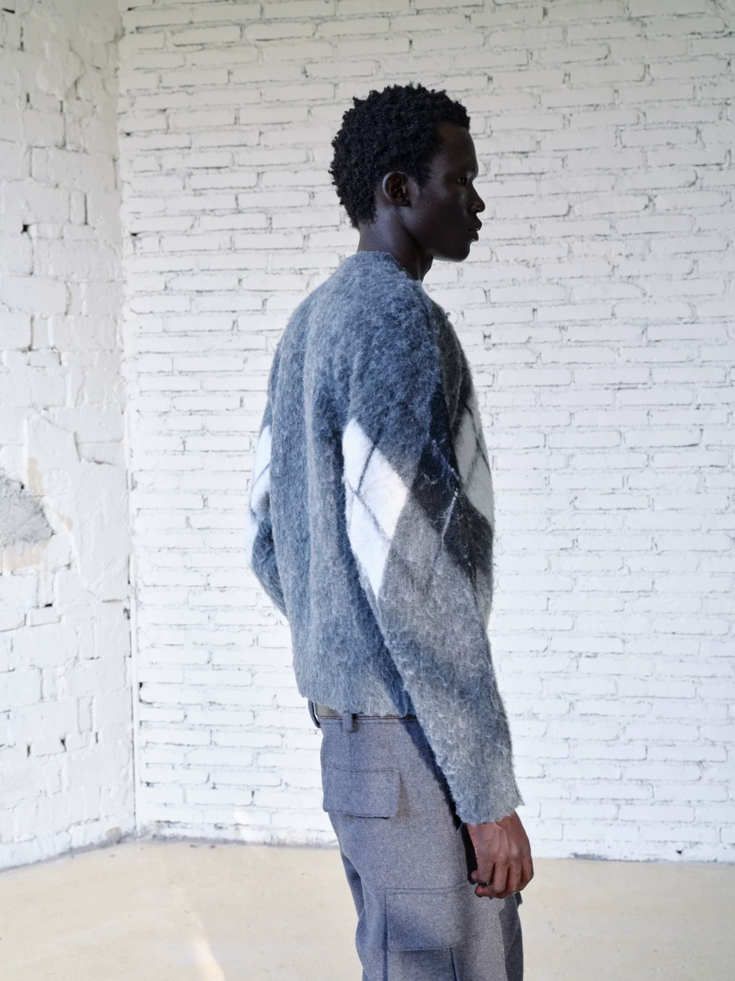 Brushed Argyle Wool-Blend Crewneck - Image 4