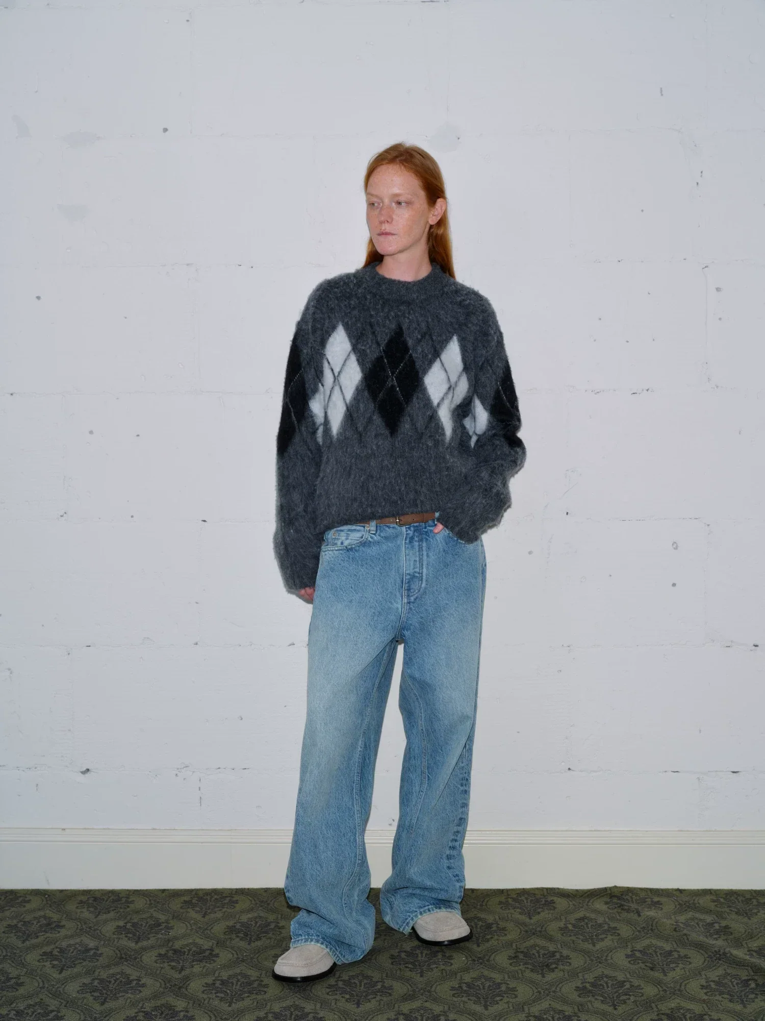 Brushed Argyle Wool-Blend Crewneck - Image 5
