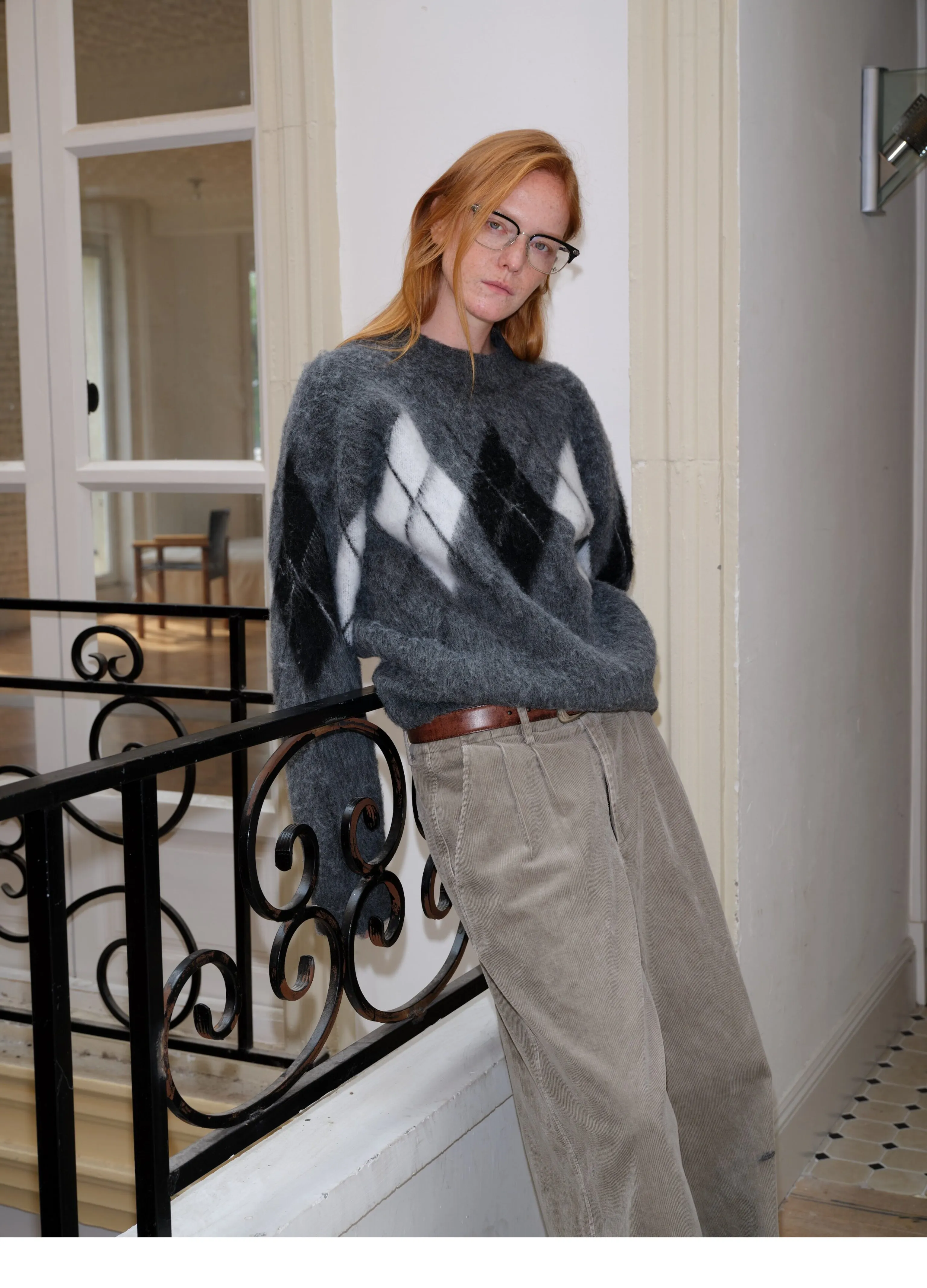 Brushed Argyle Wool-Blend Crewneck - Image 7