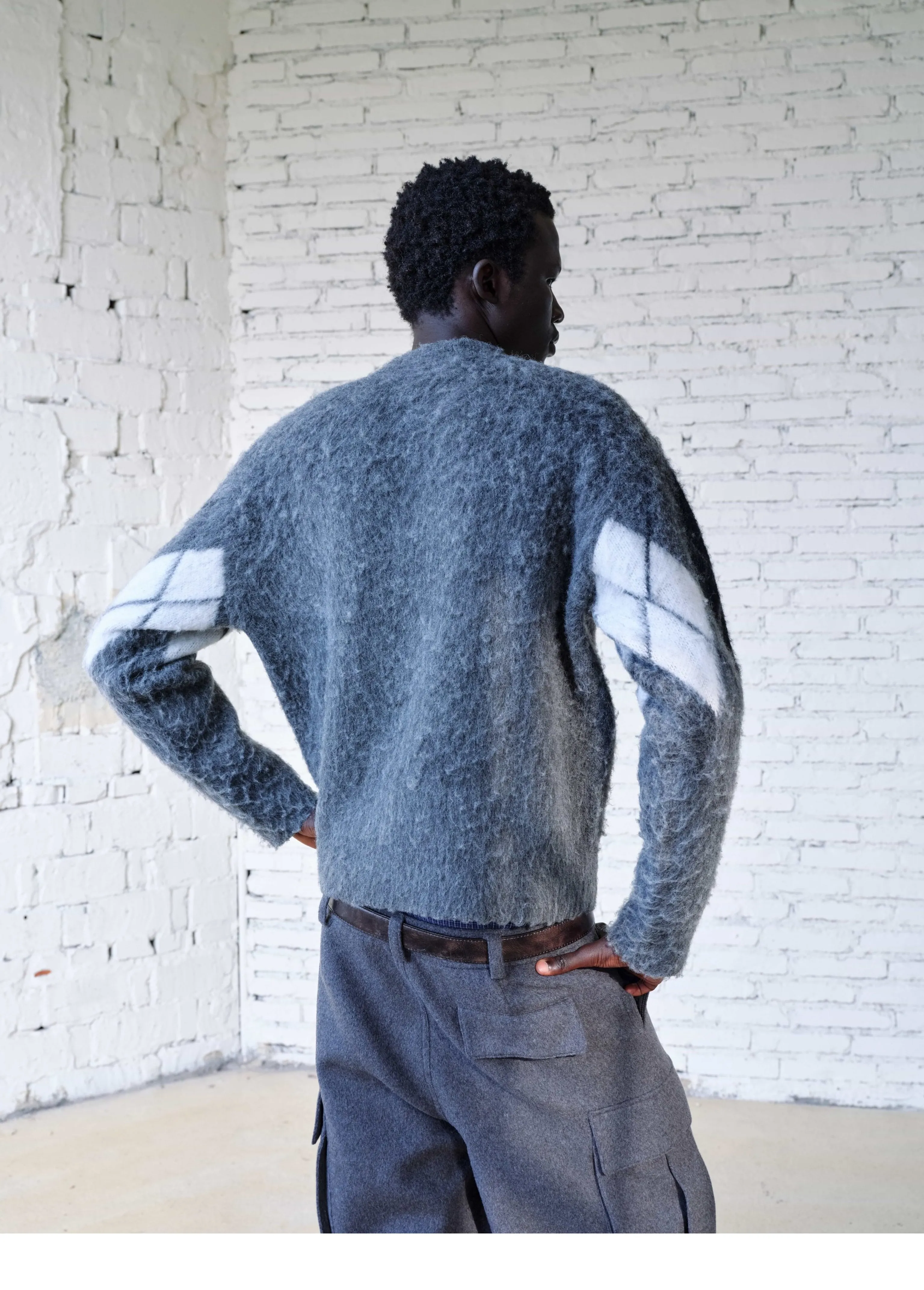 Brushed Argyle Wool-Blend Crewneck - Image 8
