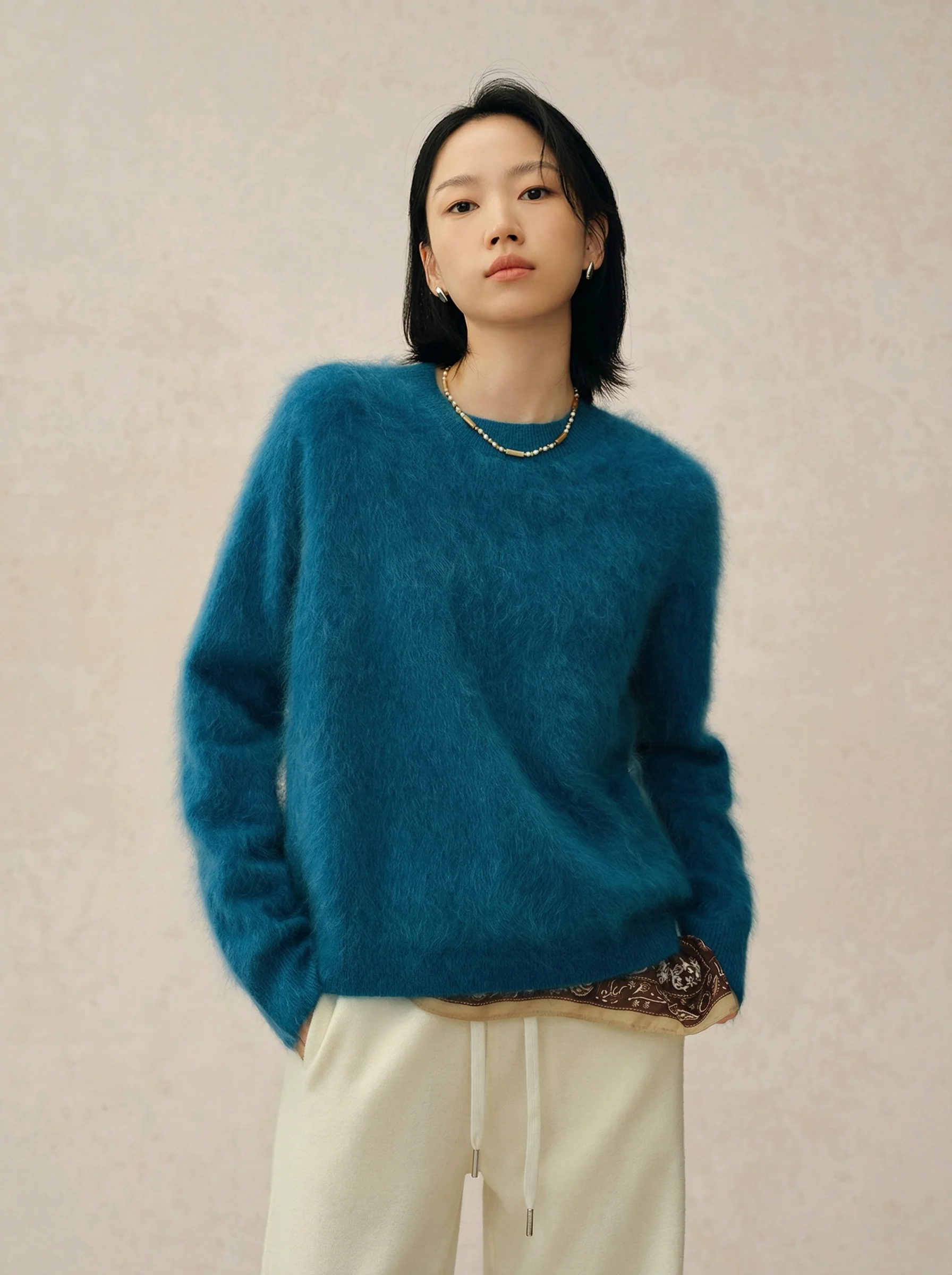 Brushed Cashmere Crewneck Sweater - Image 3