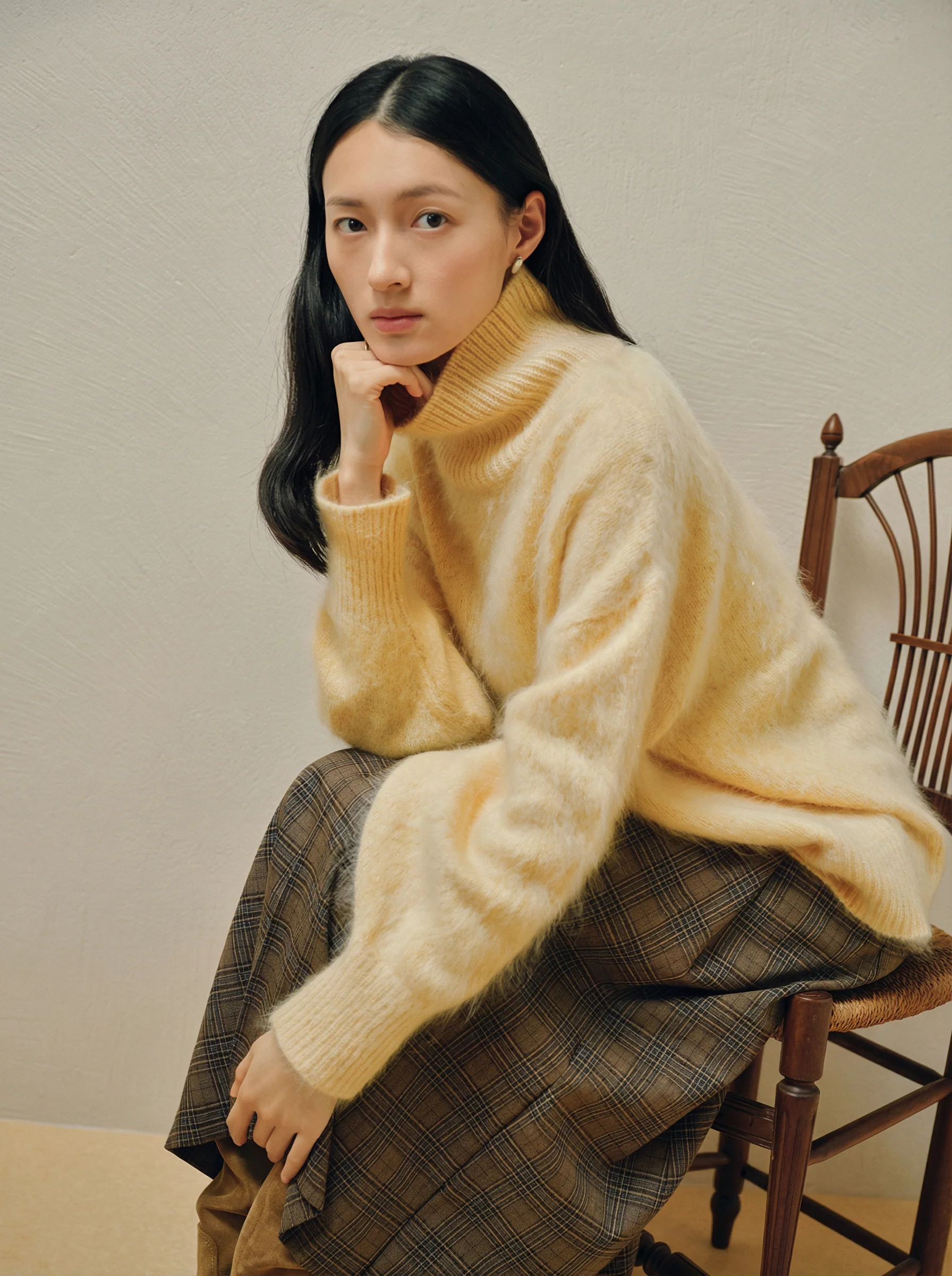 Brushed Cashmere High Neck Sweater - Image 3