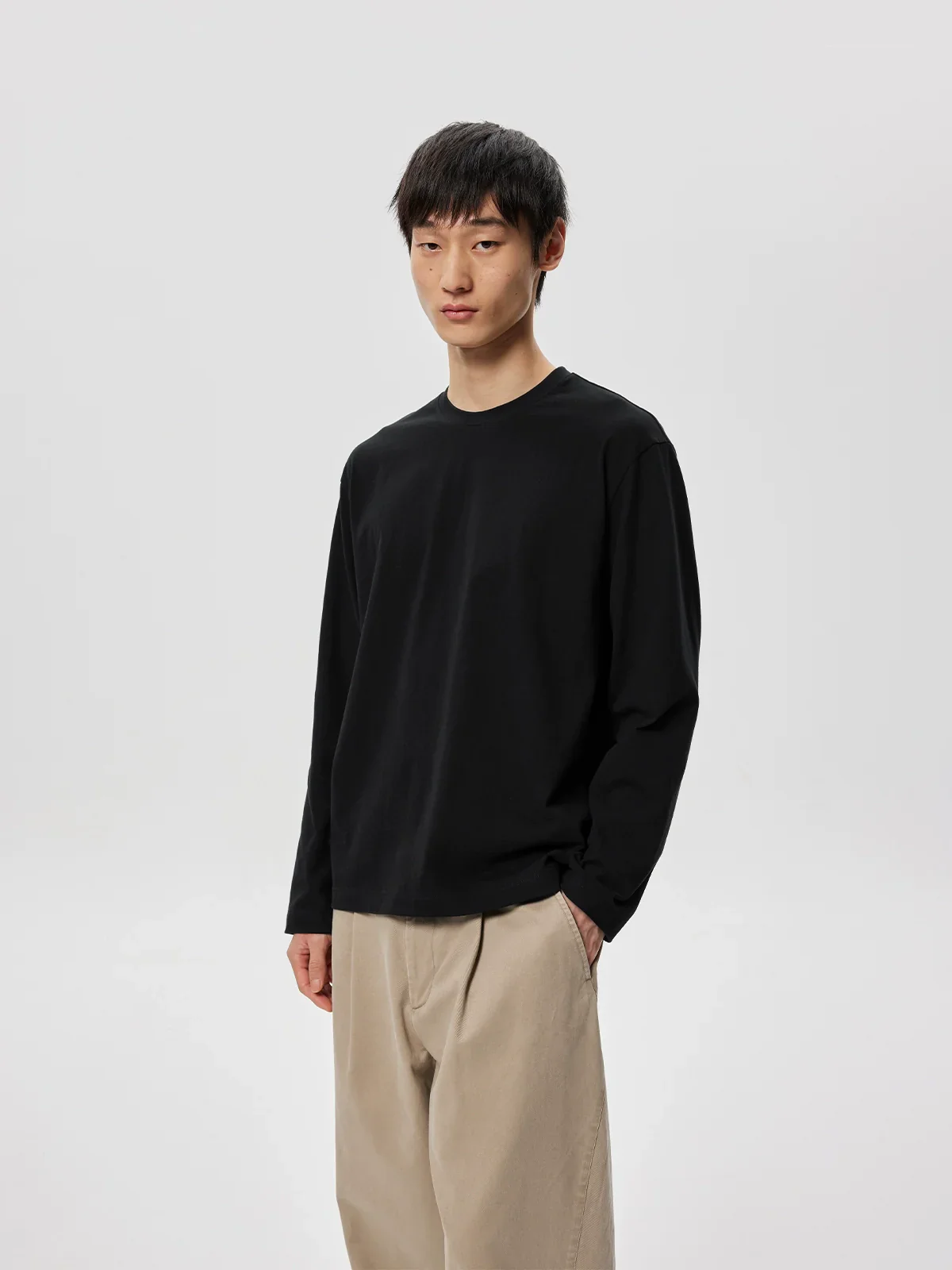 Brushed Cotton Long-Sleeve Tee - Image 2