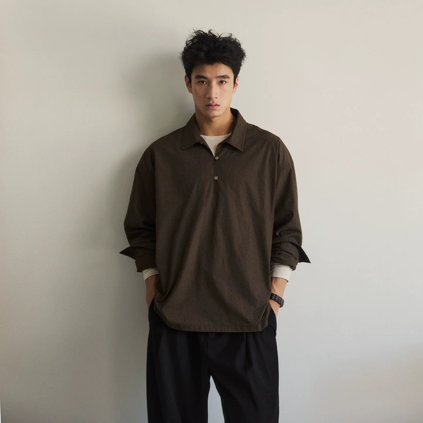 Brushed Cotton Popover Shirt