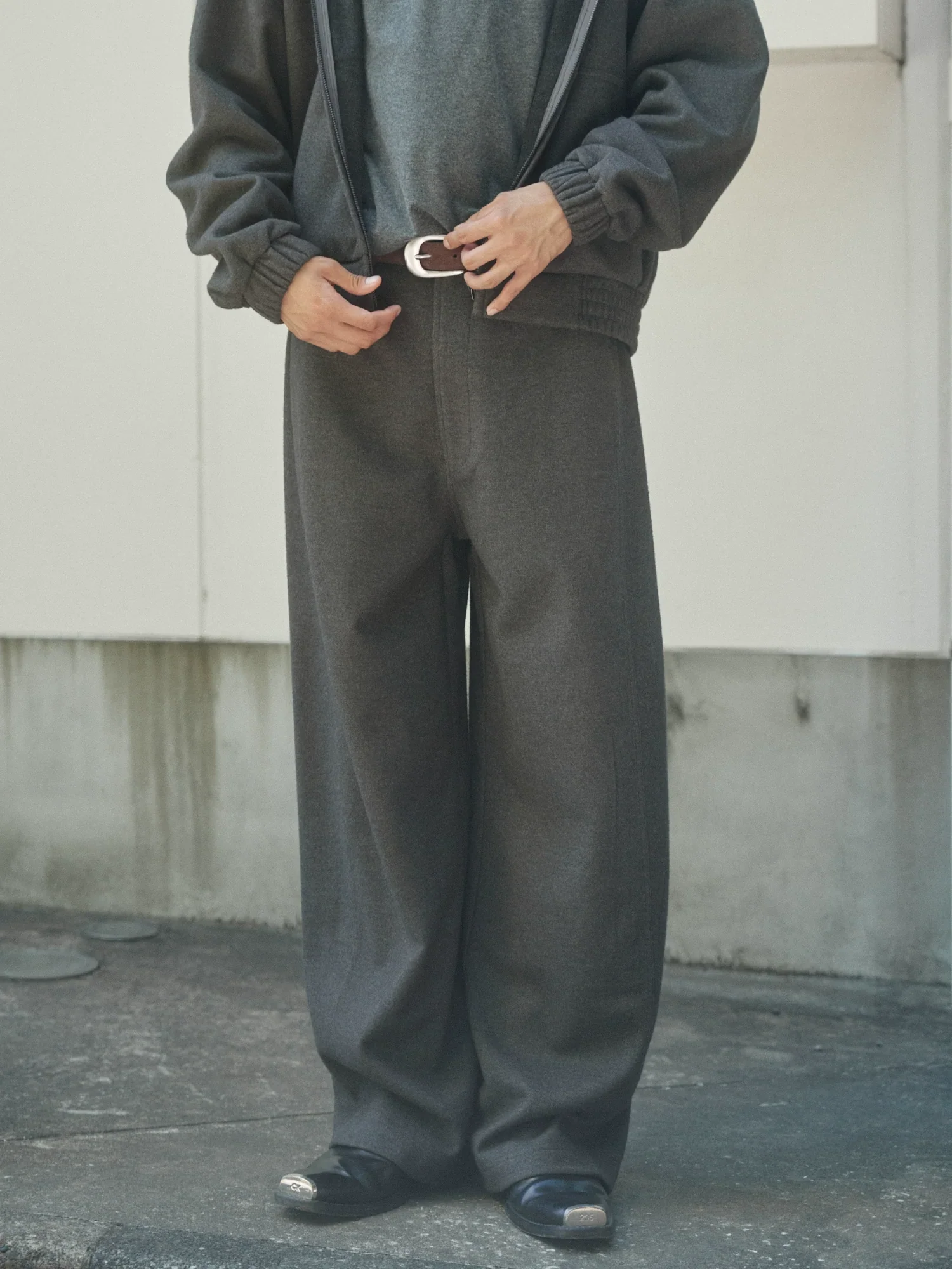 Brushed Curved-Leg Sweatpants