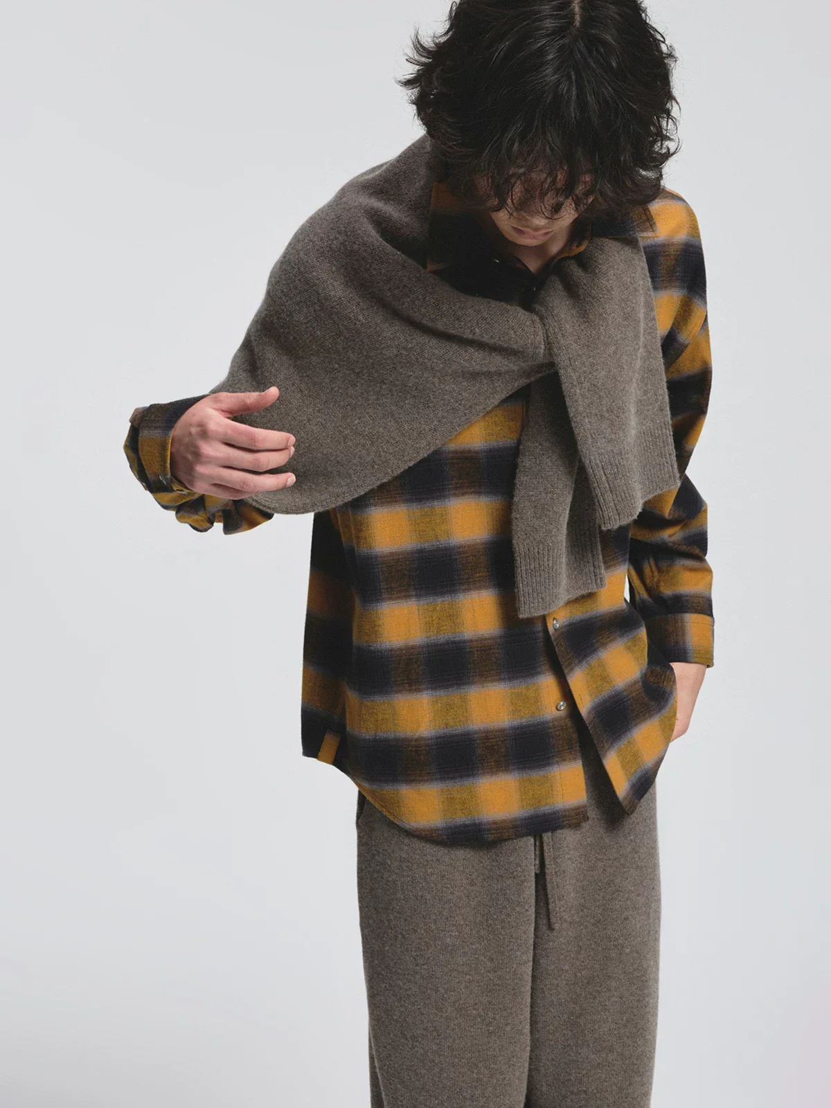 Brushed Long-Staple Cotton Gradient Plaid Shirt - Image 3