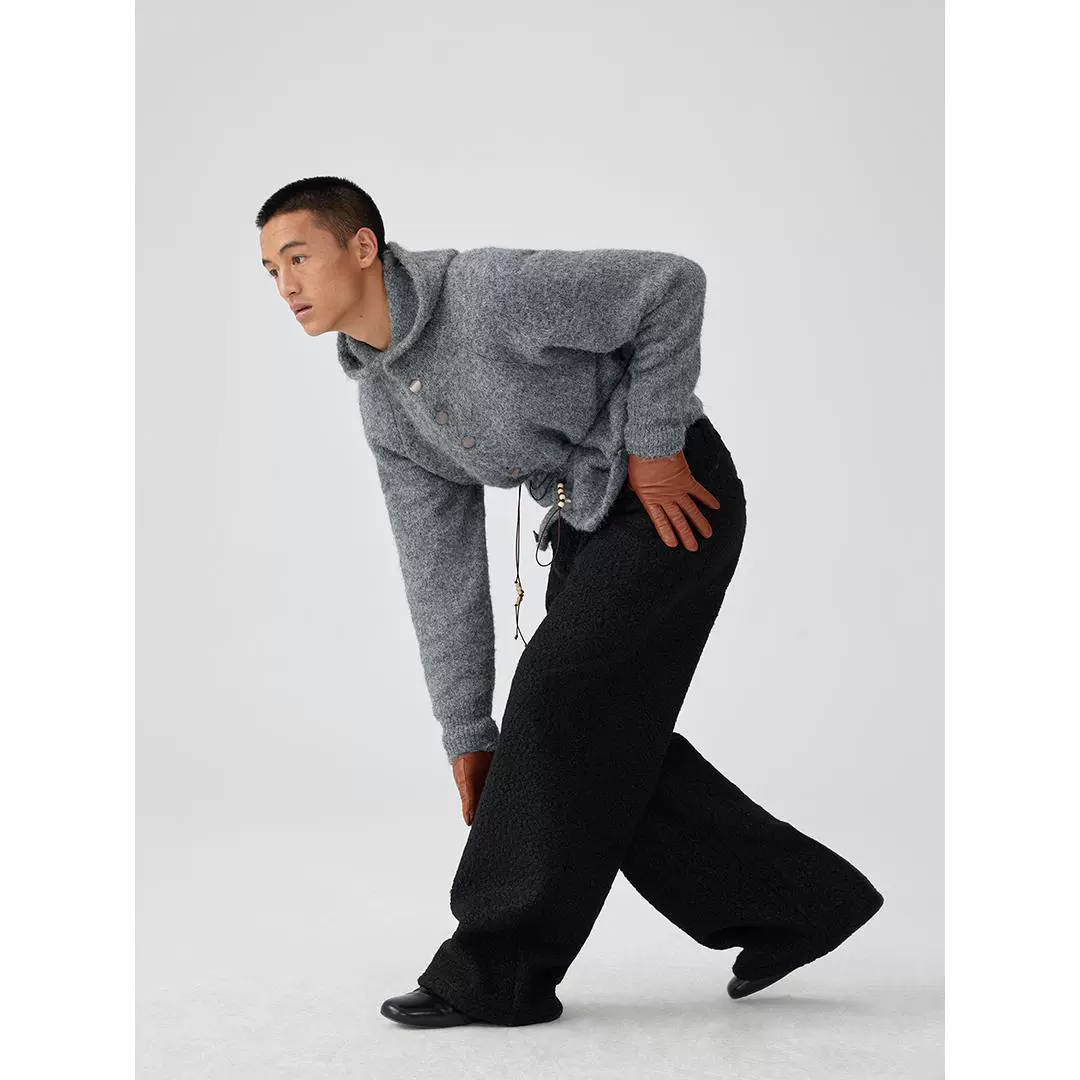 Brushed Mohair Hooded Cardigan - Image 4