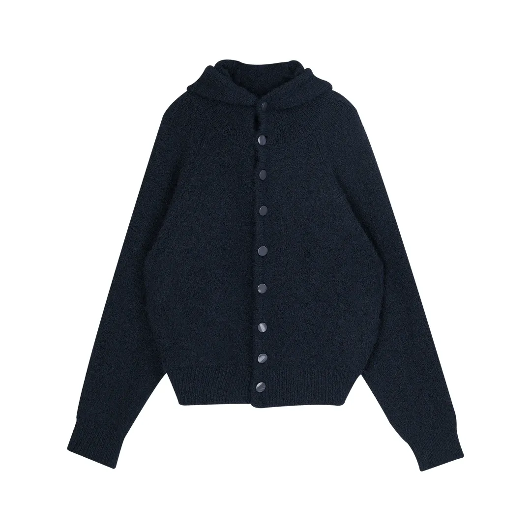 Brushed Mohair Hooded Cardigan - Image 7