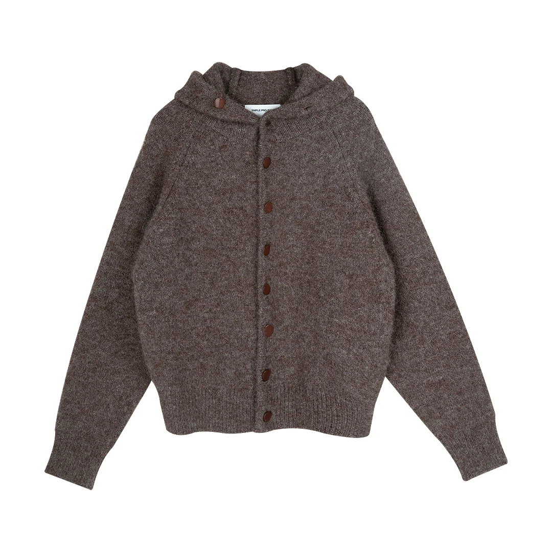 Brushed Mohair Hooded Cardigan - Image 9