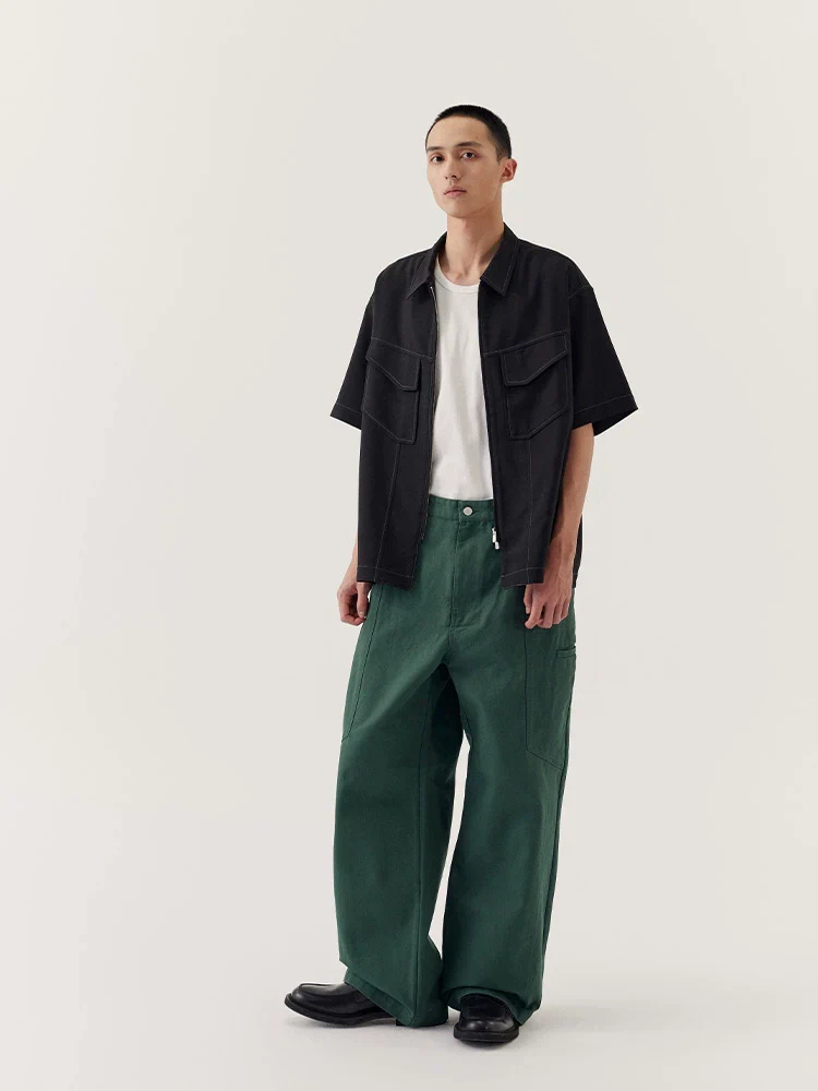 Bryson Green Wide-Leg Utility Pants - Image 2