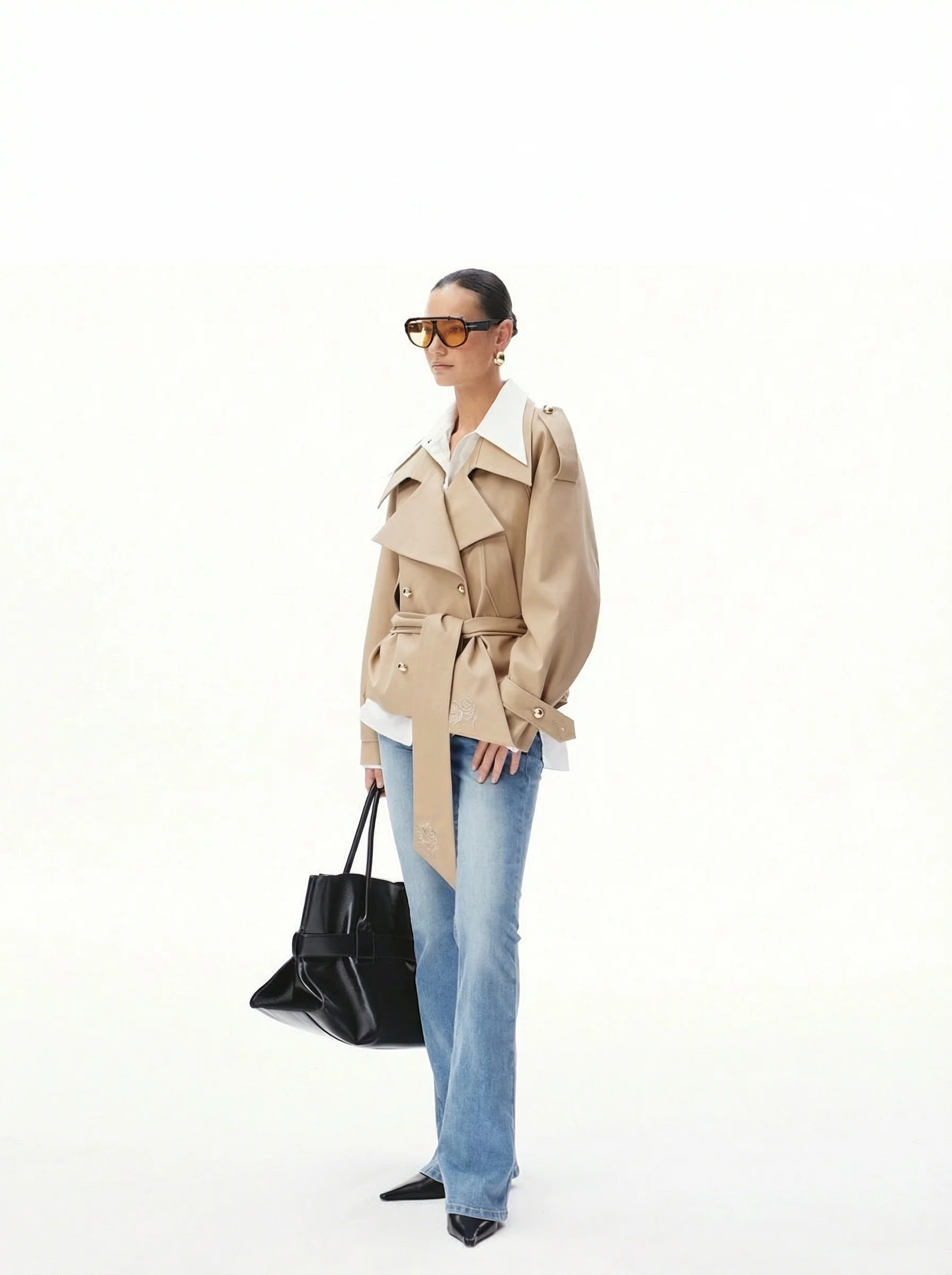 Buckle-Waist Flare Jeans - Image 4