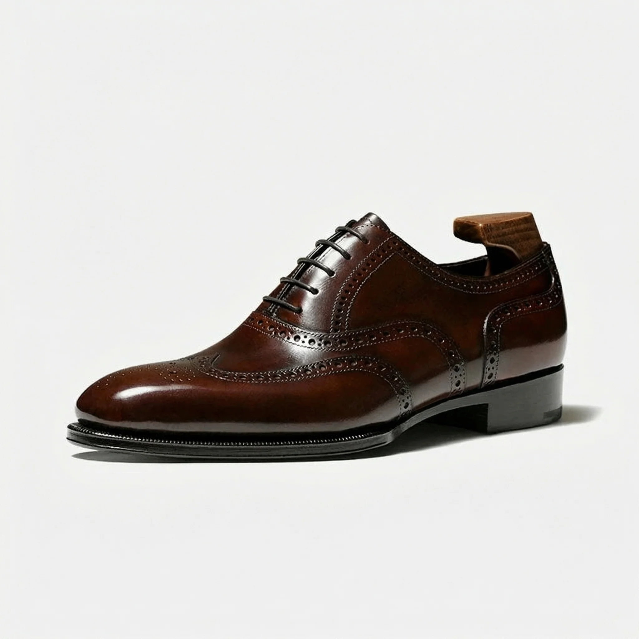 Burgundy Italian Leather Wingtip Oxford - Image 2