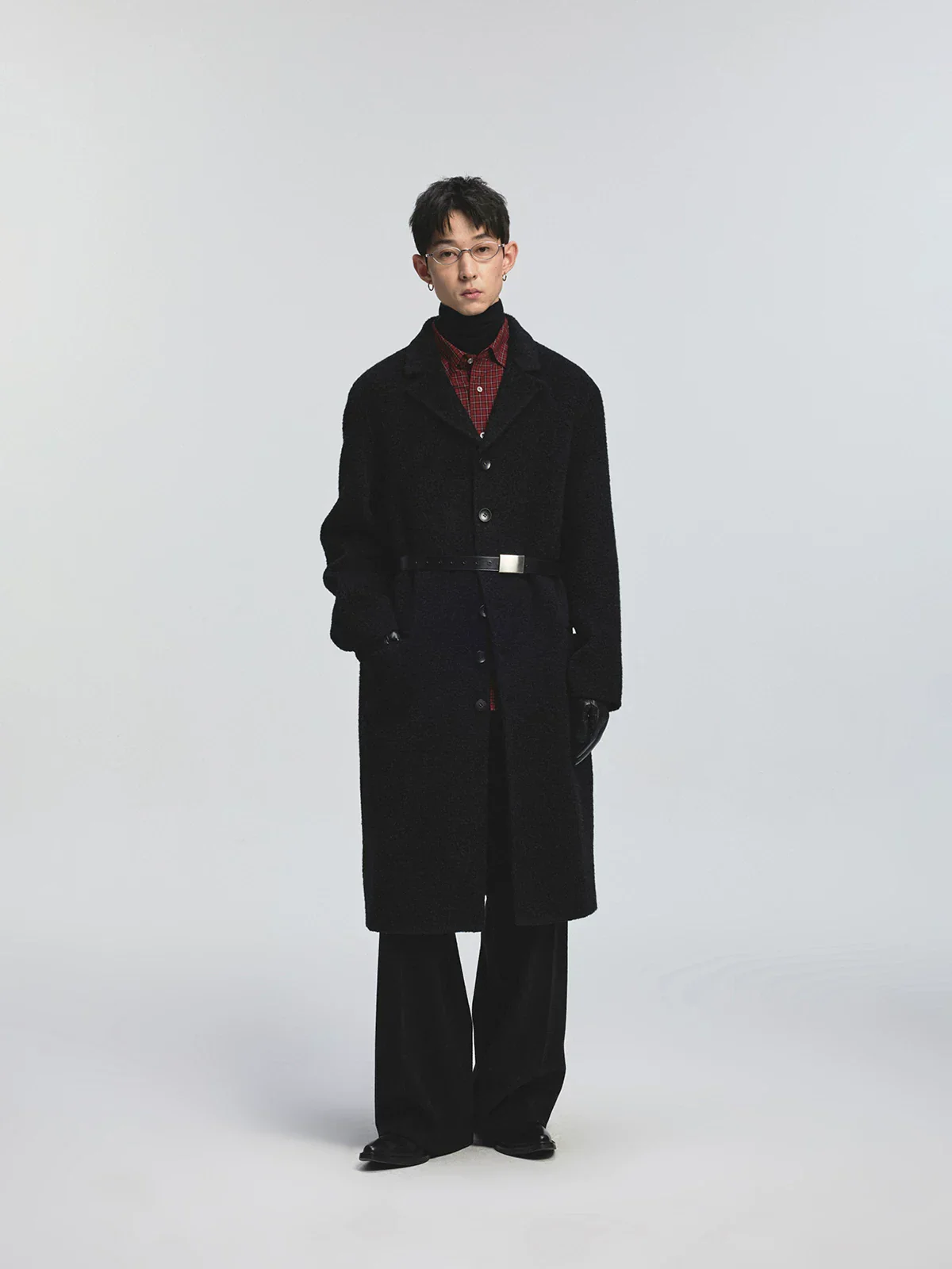 Burgundy Micro-Check Cotton Shirt - Image 3