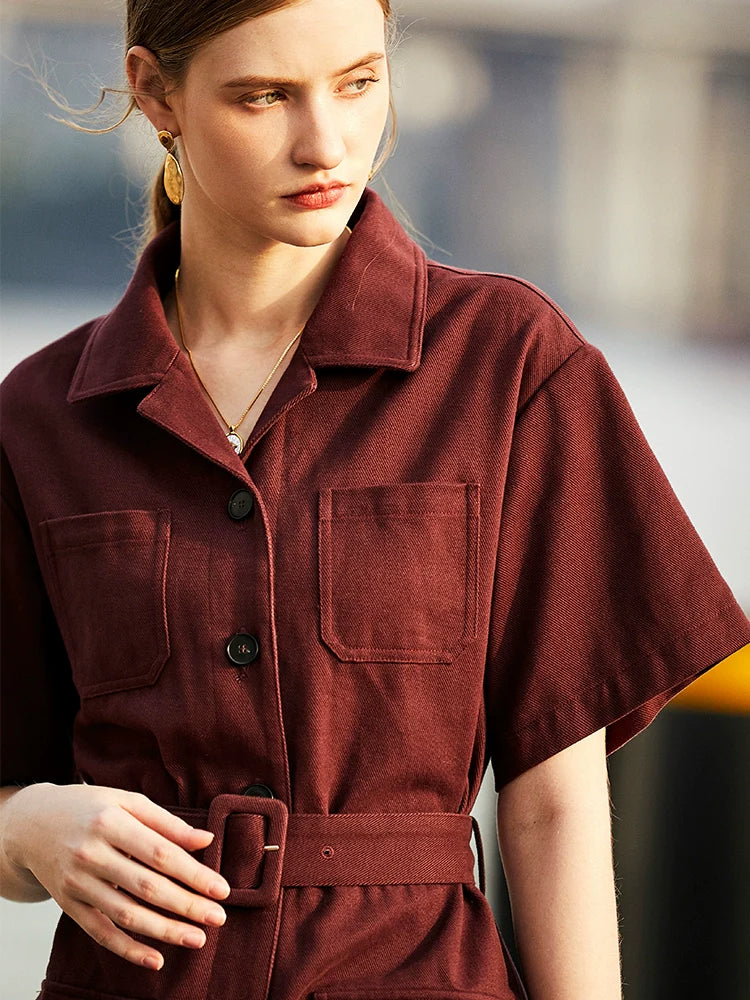 Burgundy Utility Jumpsuit - Image 2