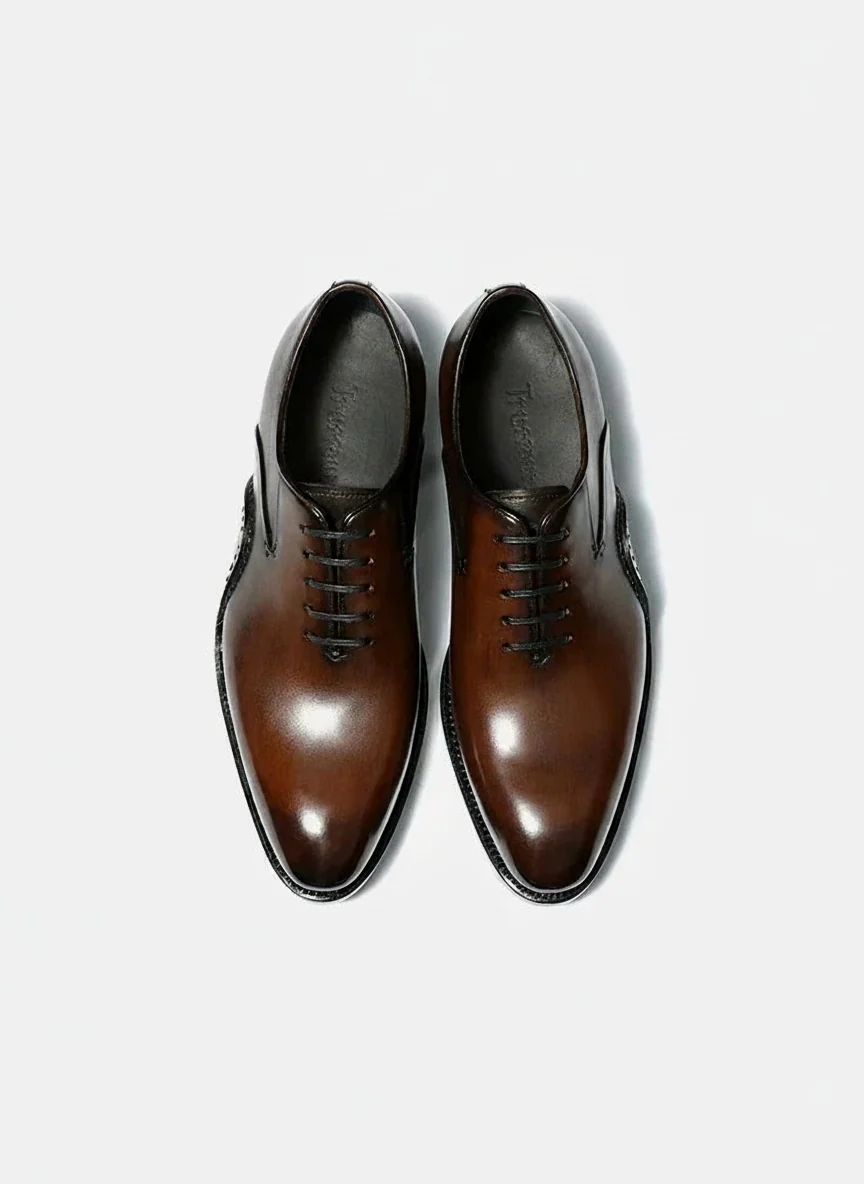 Burnished Brown Italian Leather Oxford