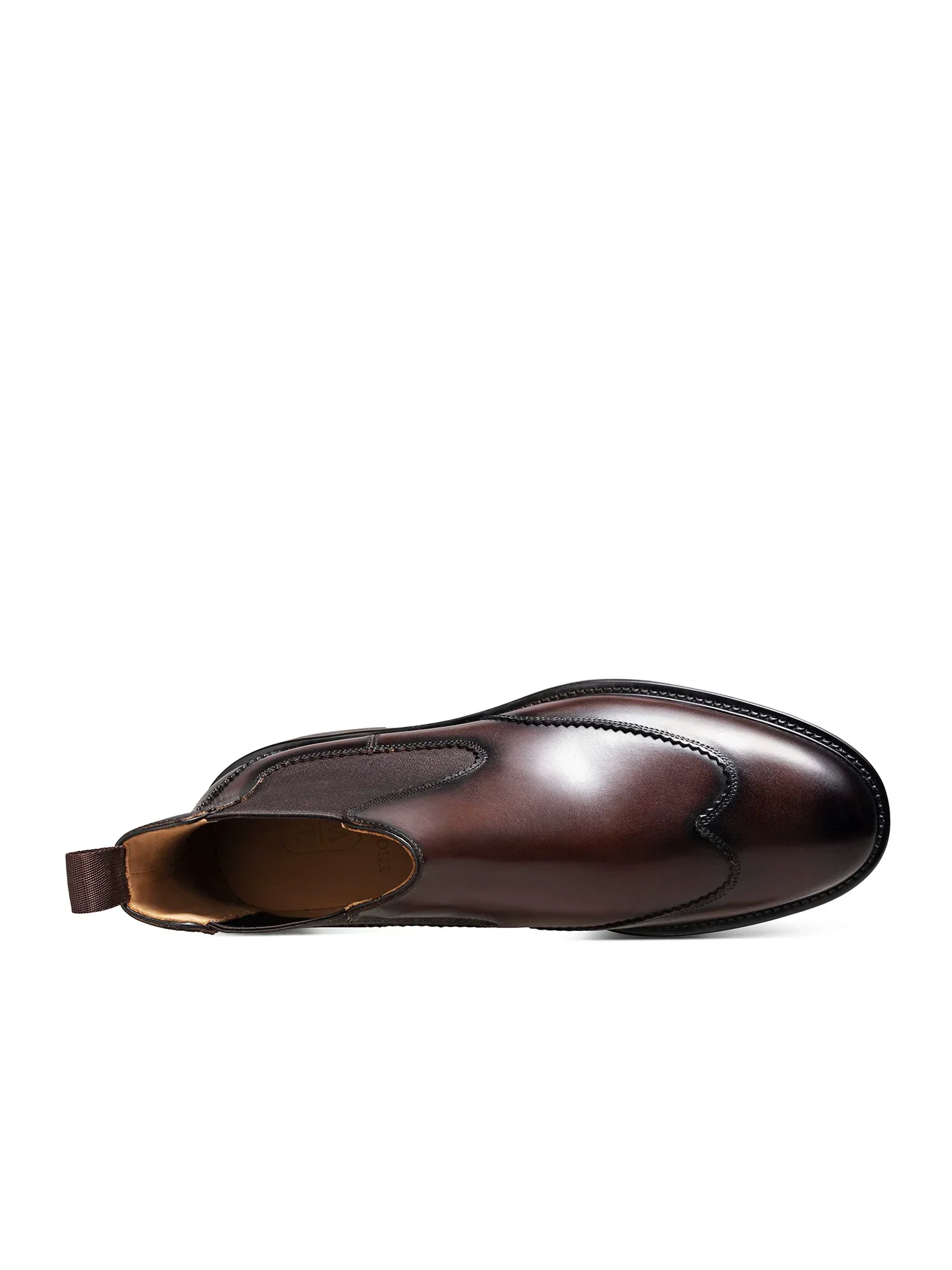 Burnished Top-Grain Leather Wingtip Chelsea Boot - Image 3