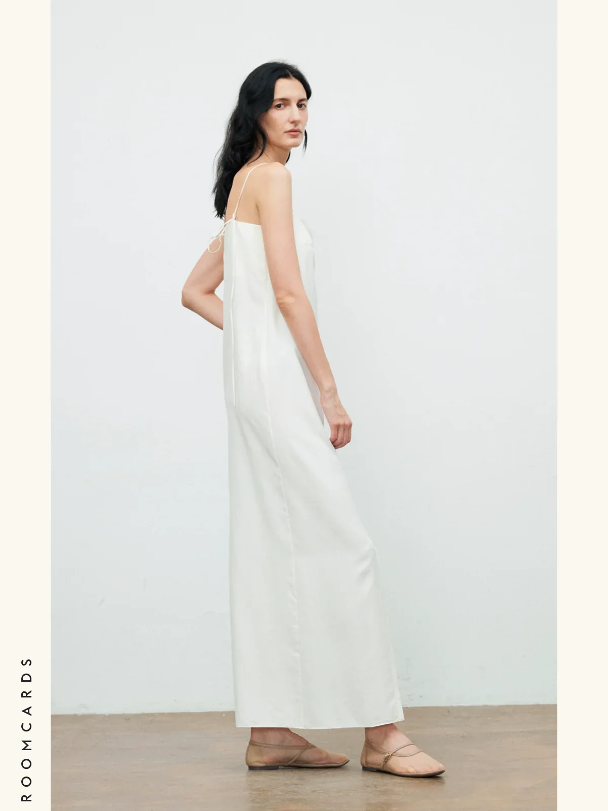 Button-Front Silk Slip Dress - Image 2