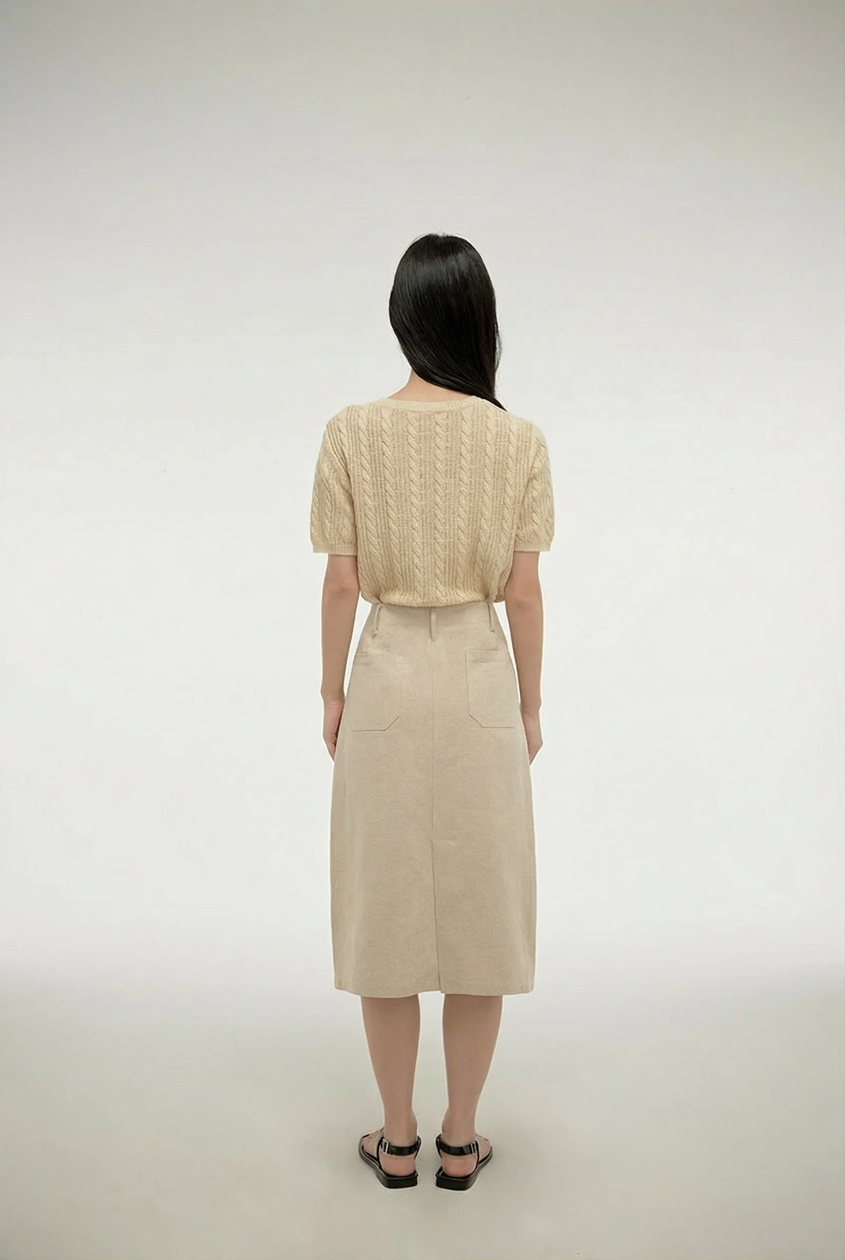Button Tab Midi Skirt - Image 4
